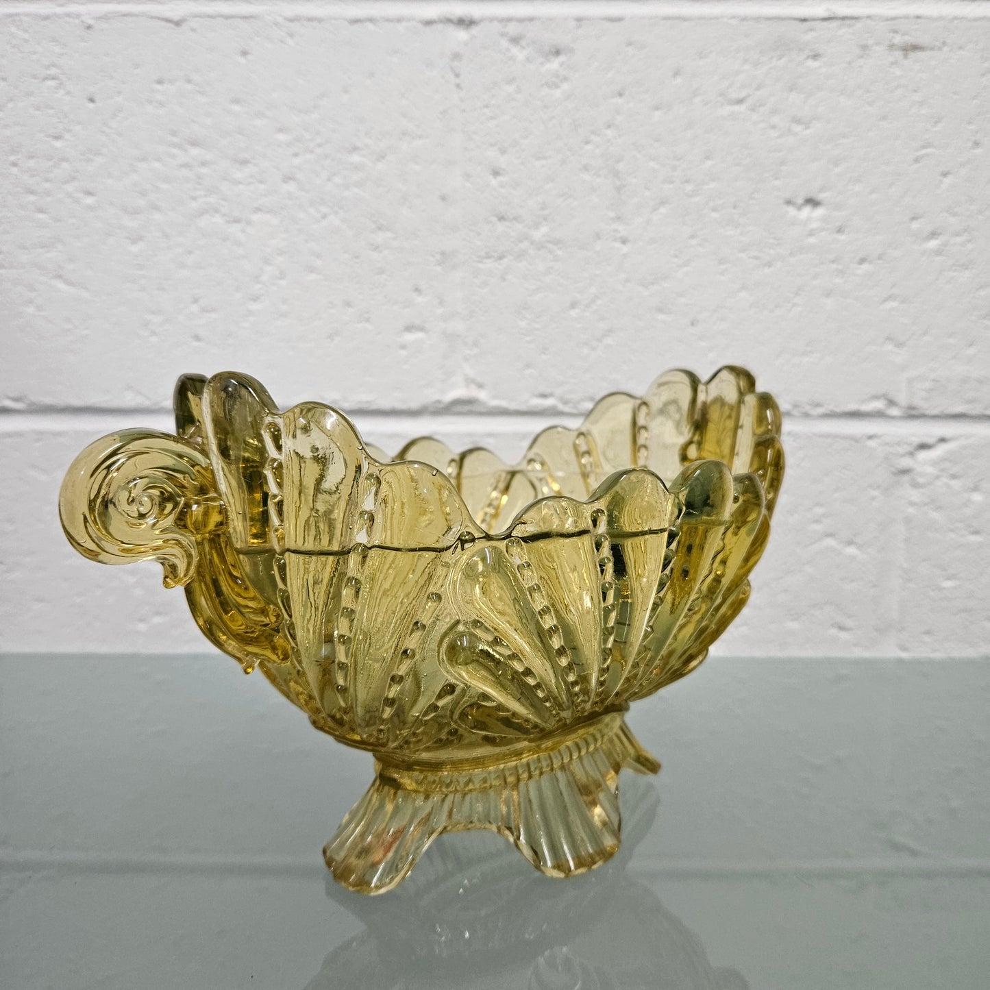 Victorian Citrine Glass Bowl