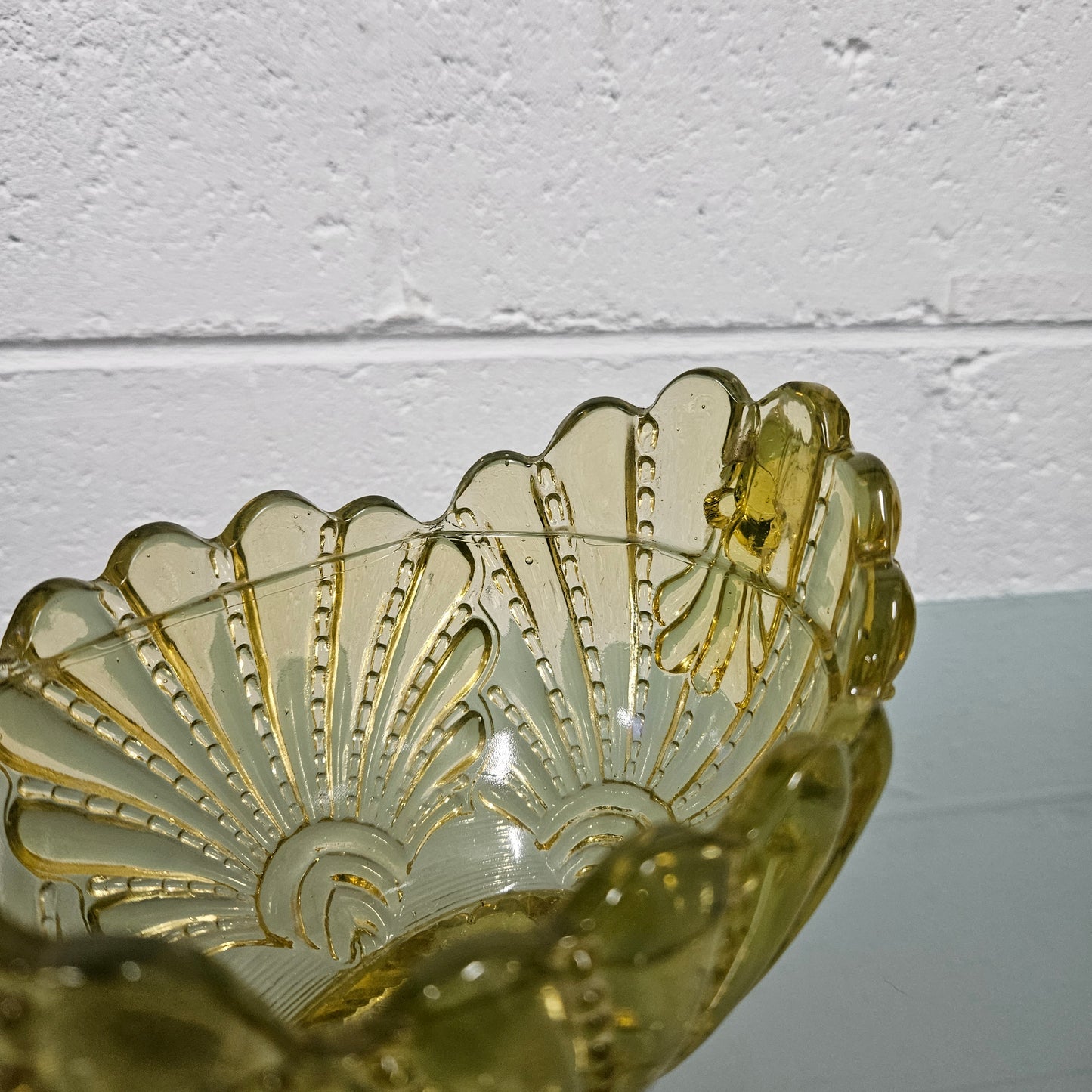 Victorian Citrine Glass Bowl