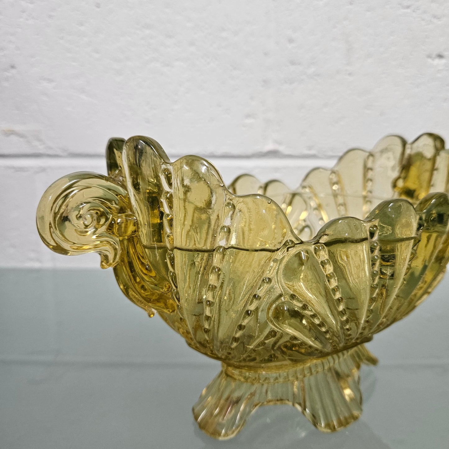 Victorian Citrine Glass Bowl
