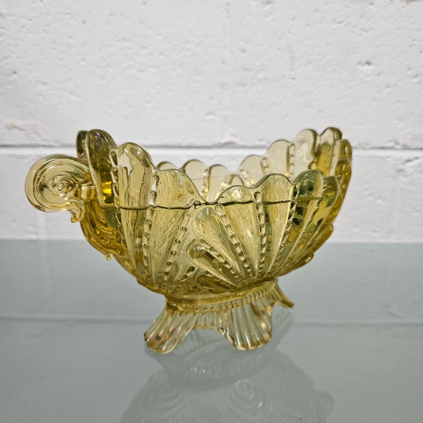 Victorian Citrine Glass Bowl