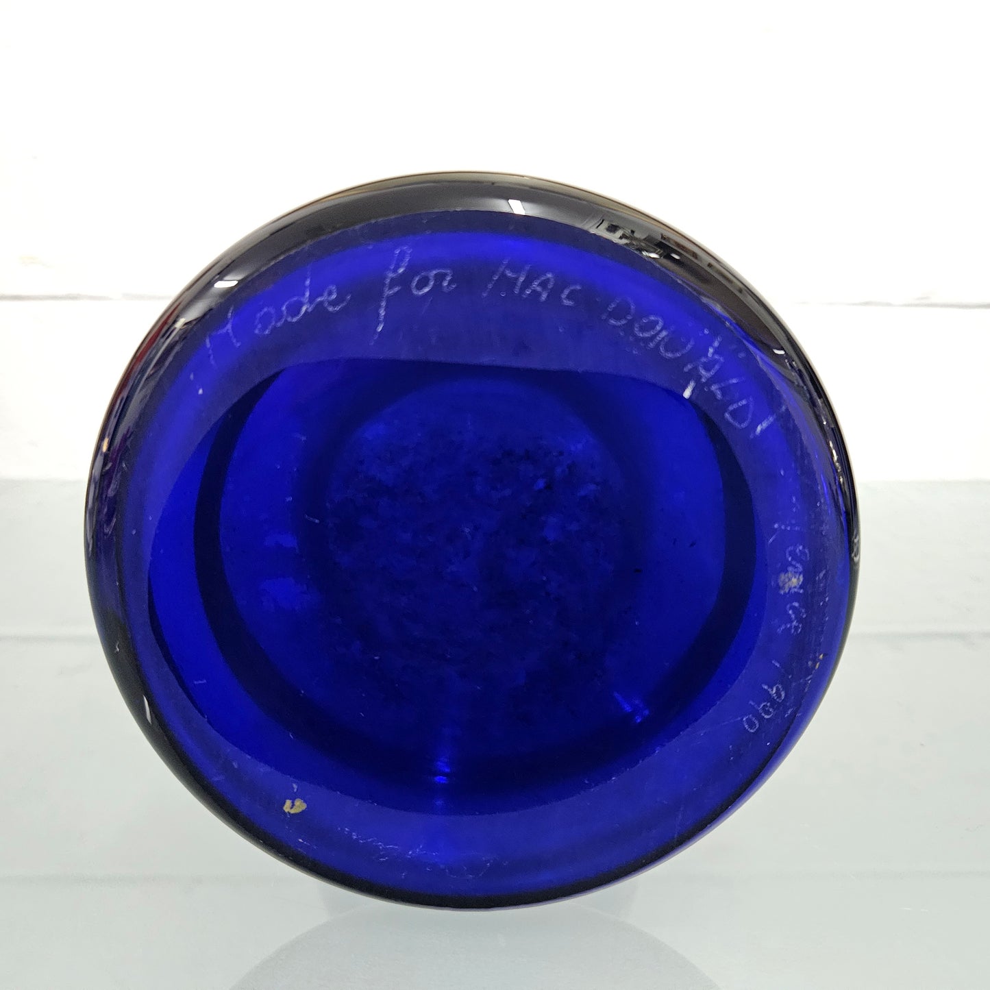 Vintage Bohemian Blue Glass Vase with Enamel & Gilt Decoration