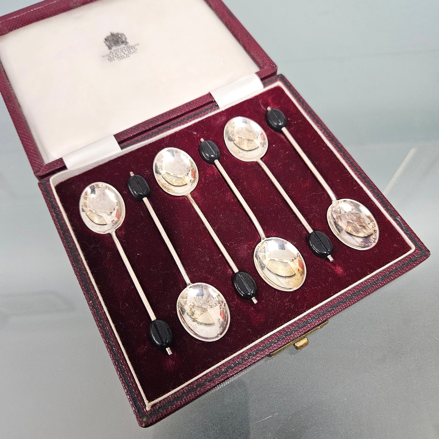 Asprey London Set 6 Sterling Silver Coffee Spoons