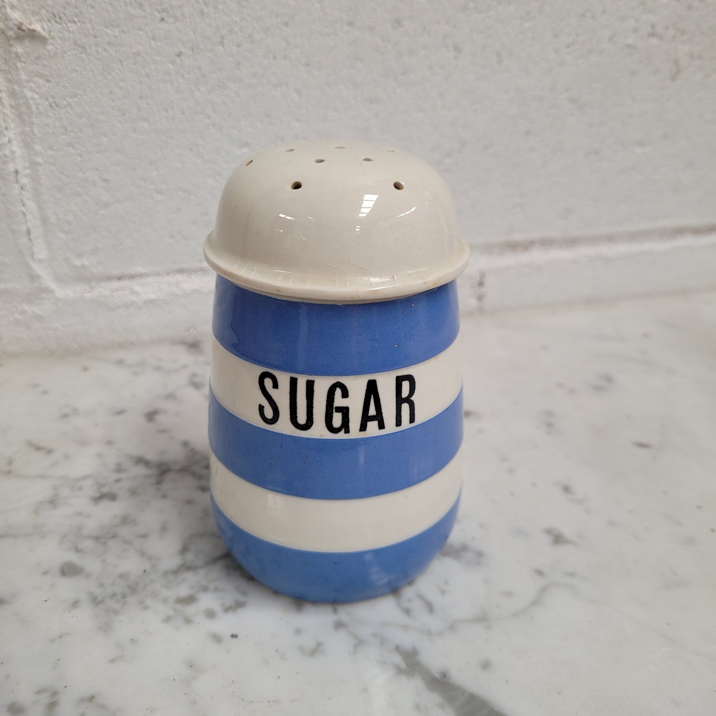 Antique Blue Cornishware Sugar Shaker T.G Green Made in England