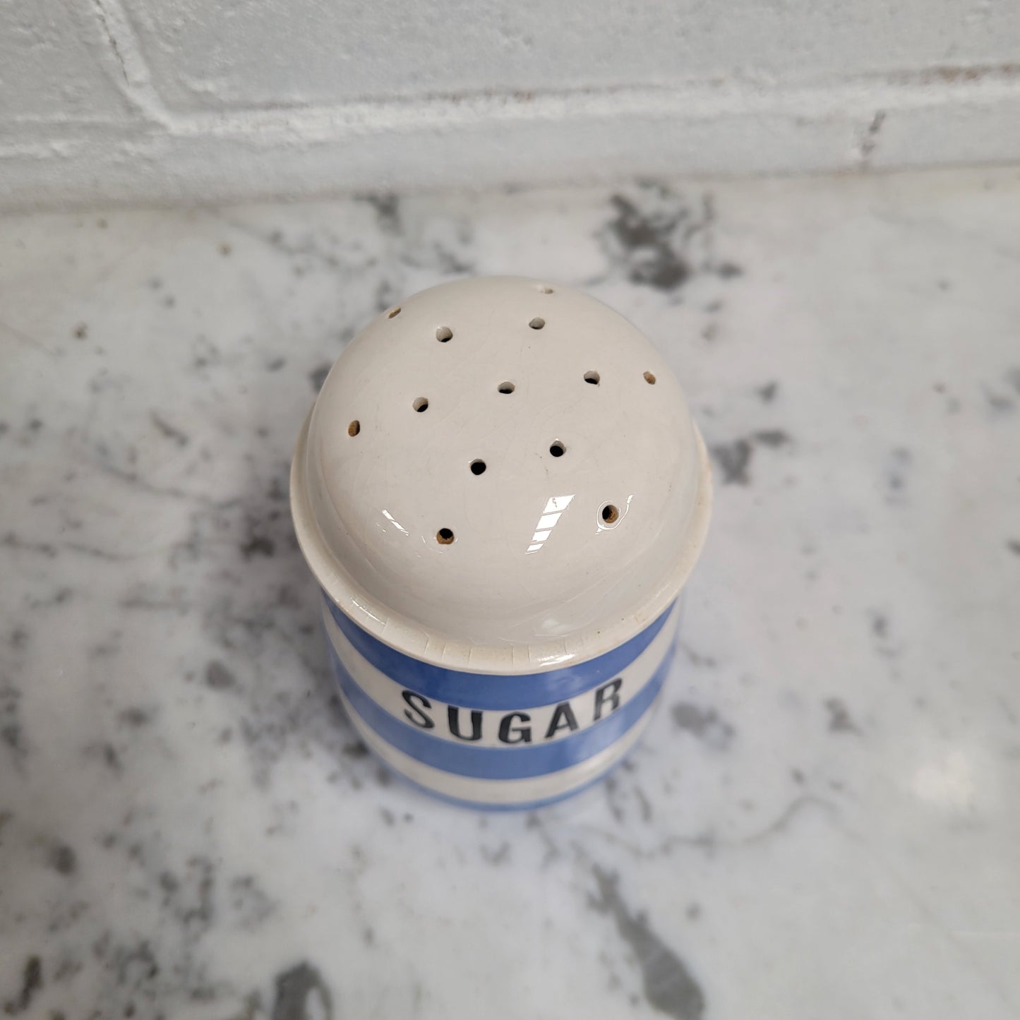Antique Blue Cornishware Sugar Shaker T.G Green Made in England