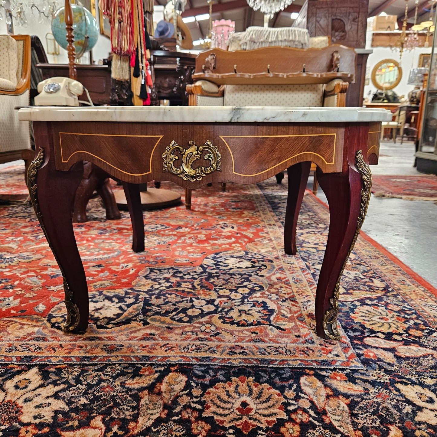 Louis XVth Style Coffee Table with Marble Top