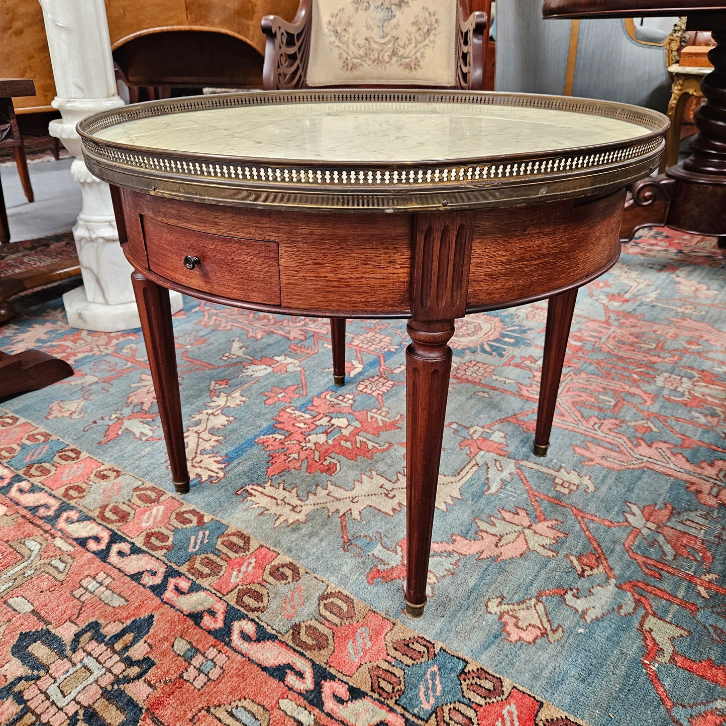 French Louis XVI Style Mahogany Bouillotte Table