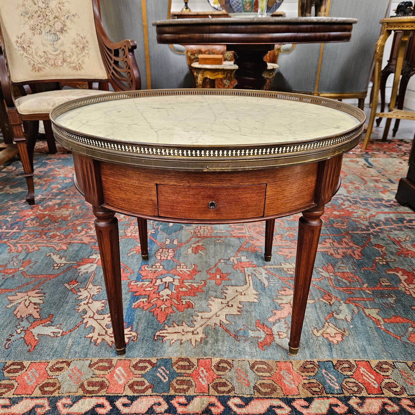 French Louis XVI Style Mahogany Bouillotte Table