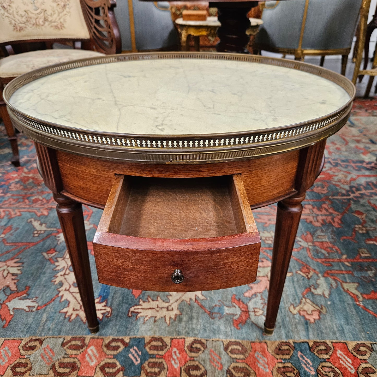 French Louis XVI Style Mahogany Bouillotte Table
