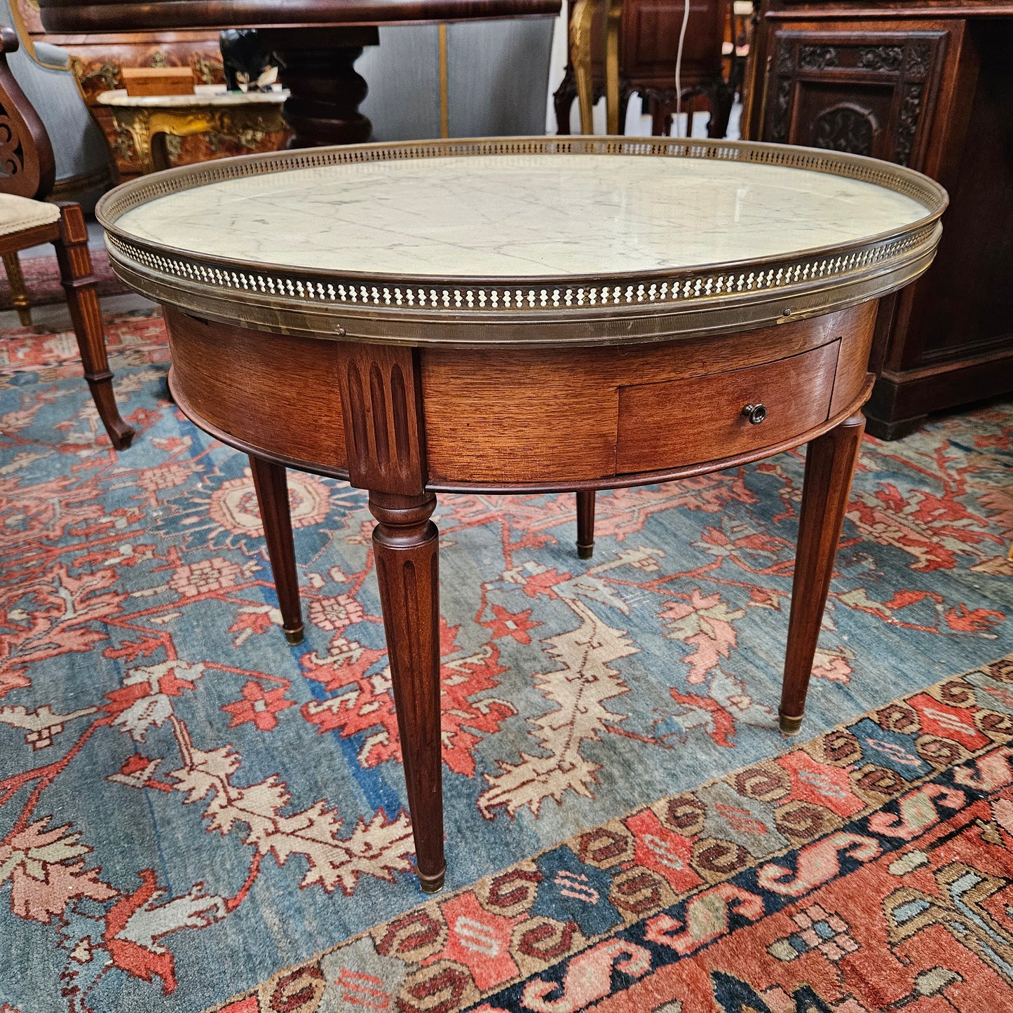 French Louis XVI Style Mahogany Bouillotte Table