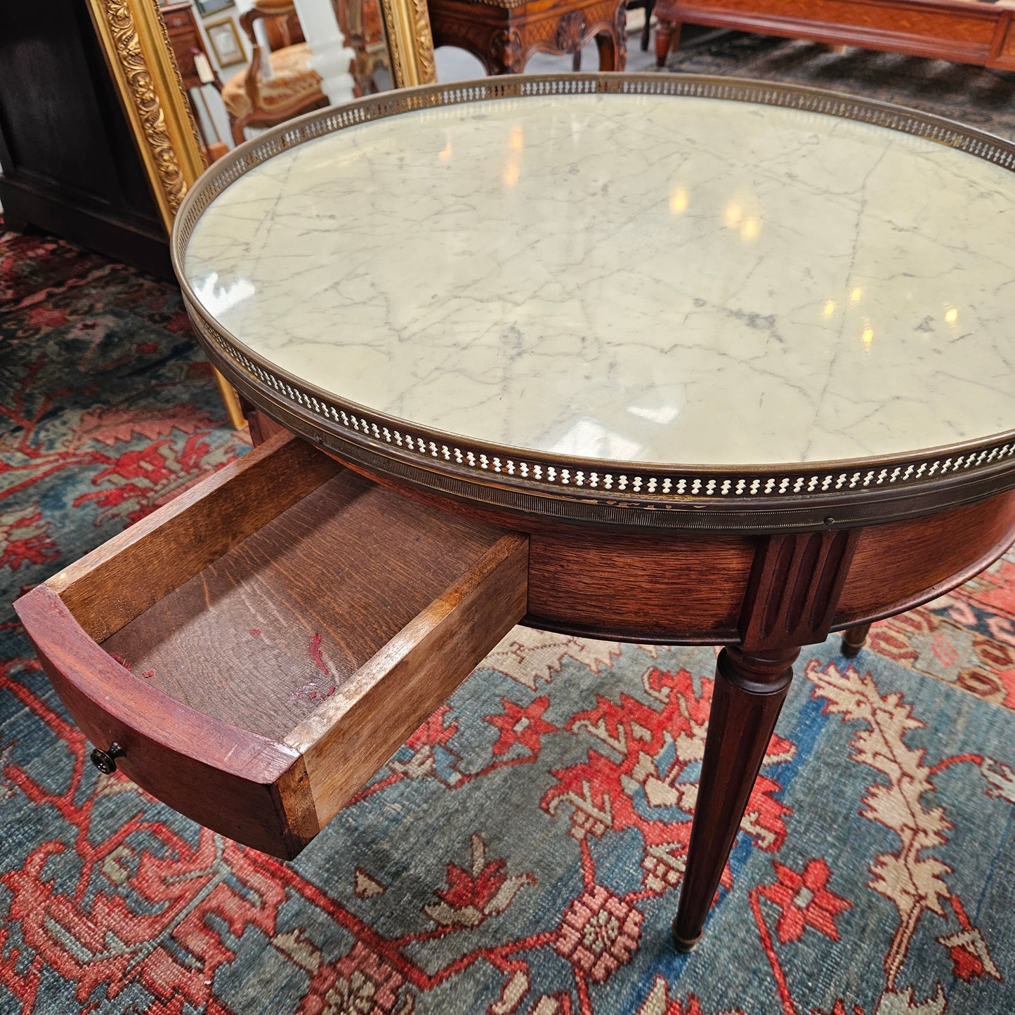 French Louis XVI Style Mahogany Bouillotte Table