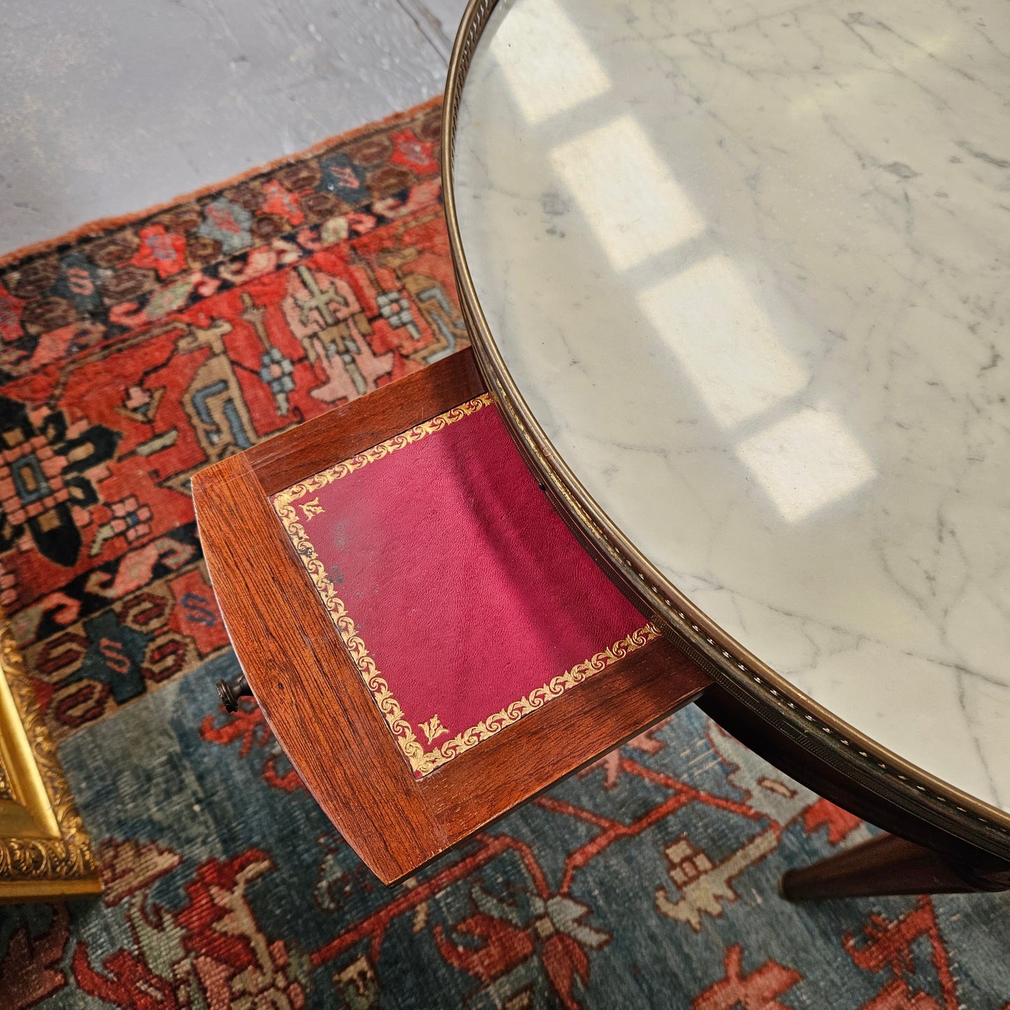 French Louis XVI Style Mahogany Bouillotte Table