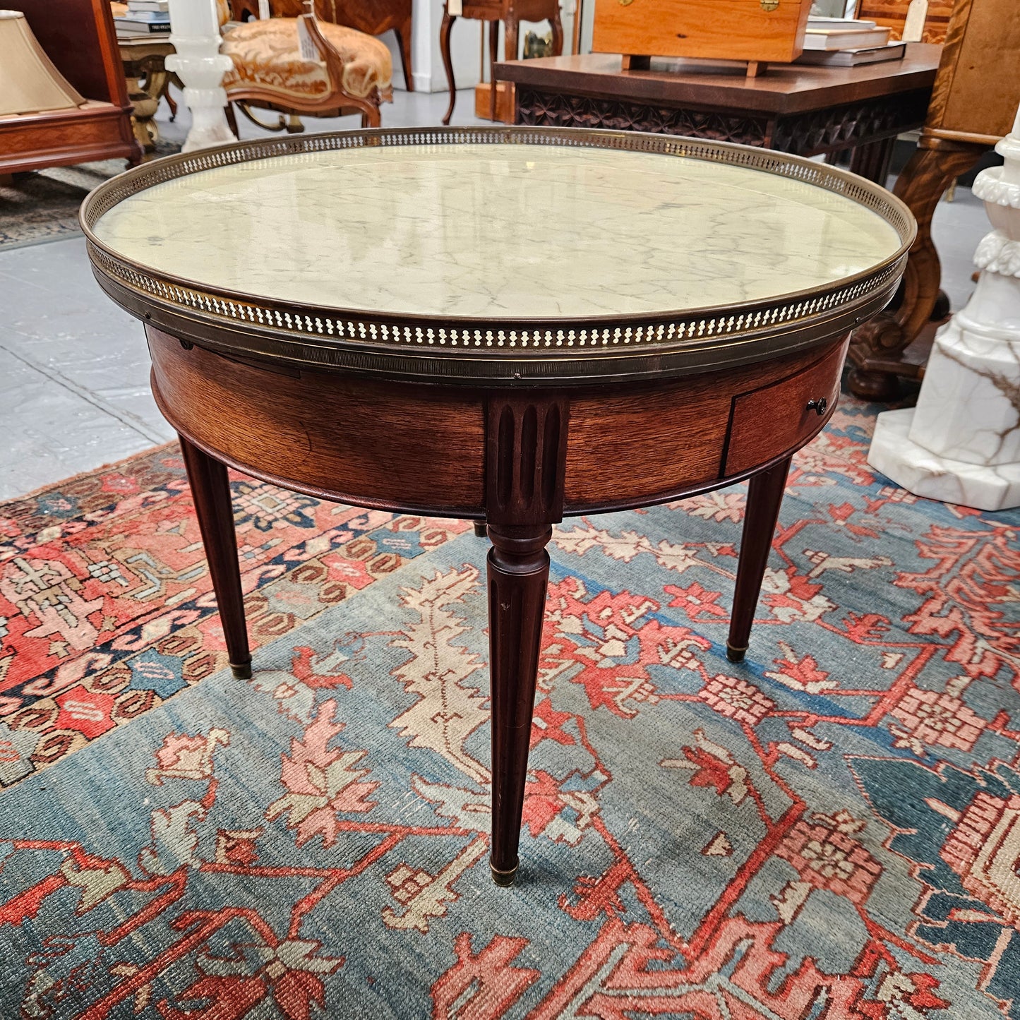 French Louis XVI Style Mahogany Bouillotte Table