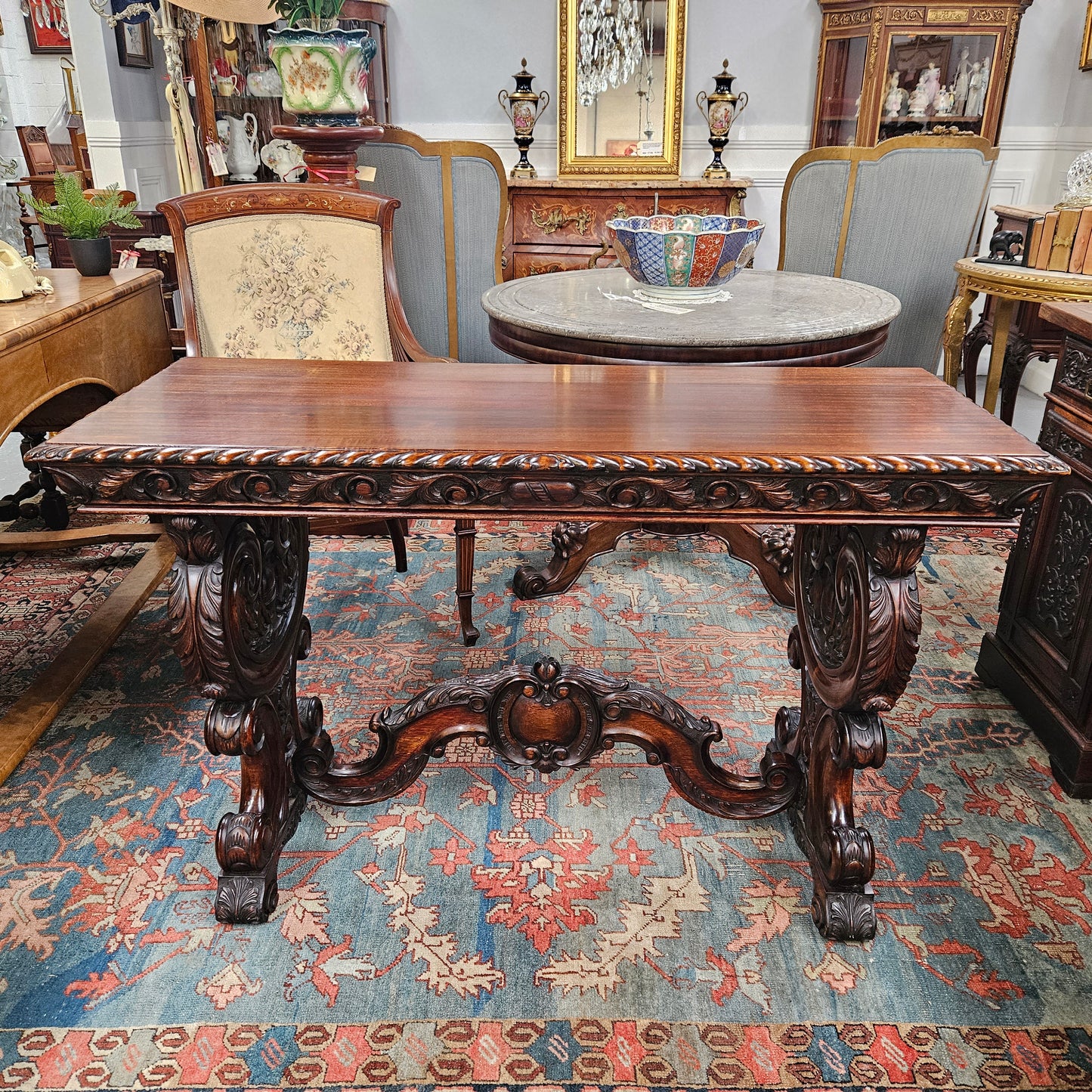 Renaissance Style Mahogany Center Table