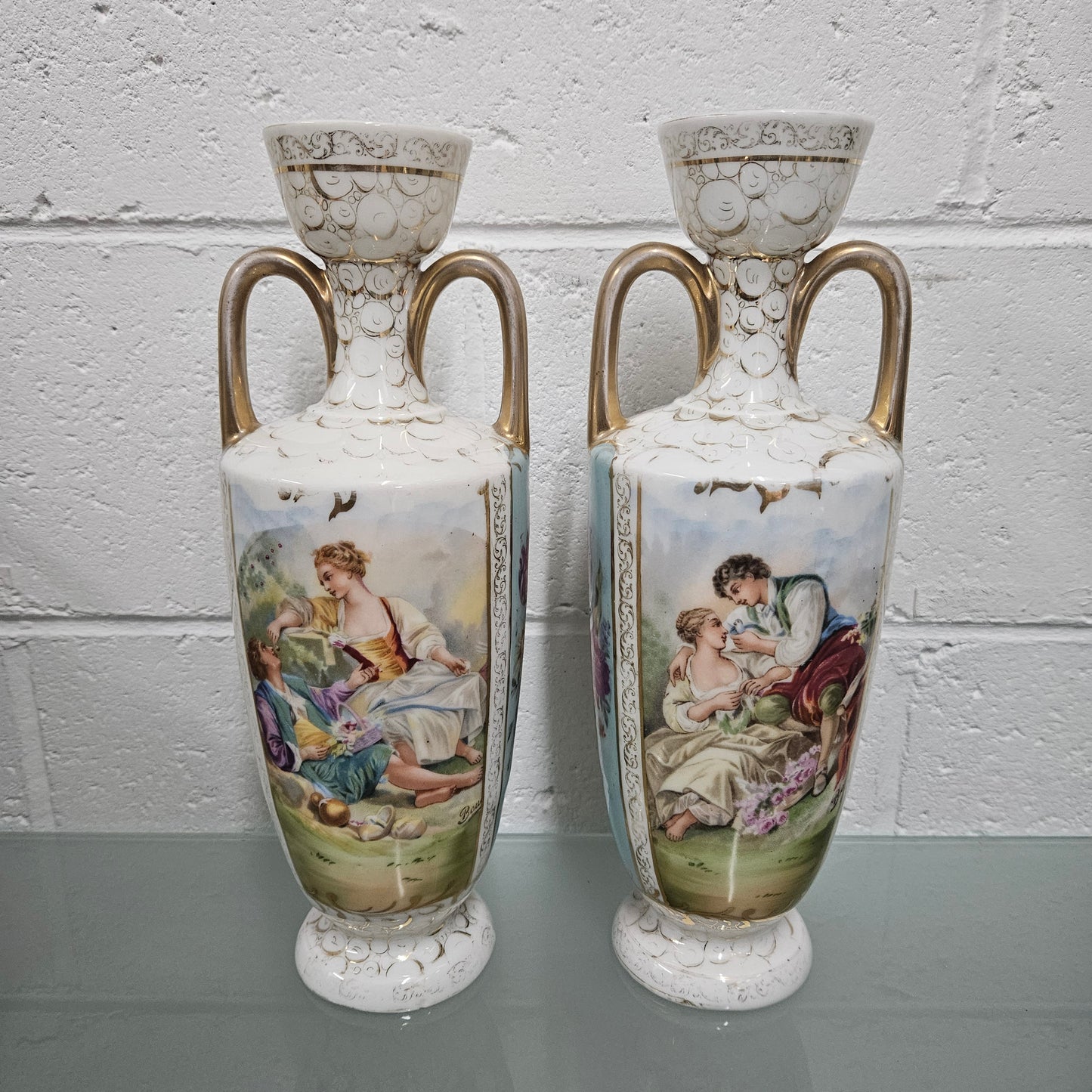 Lovely Pair Of Antique Vases