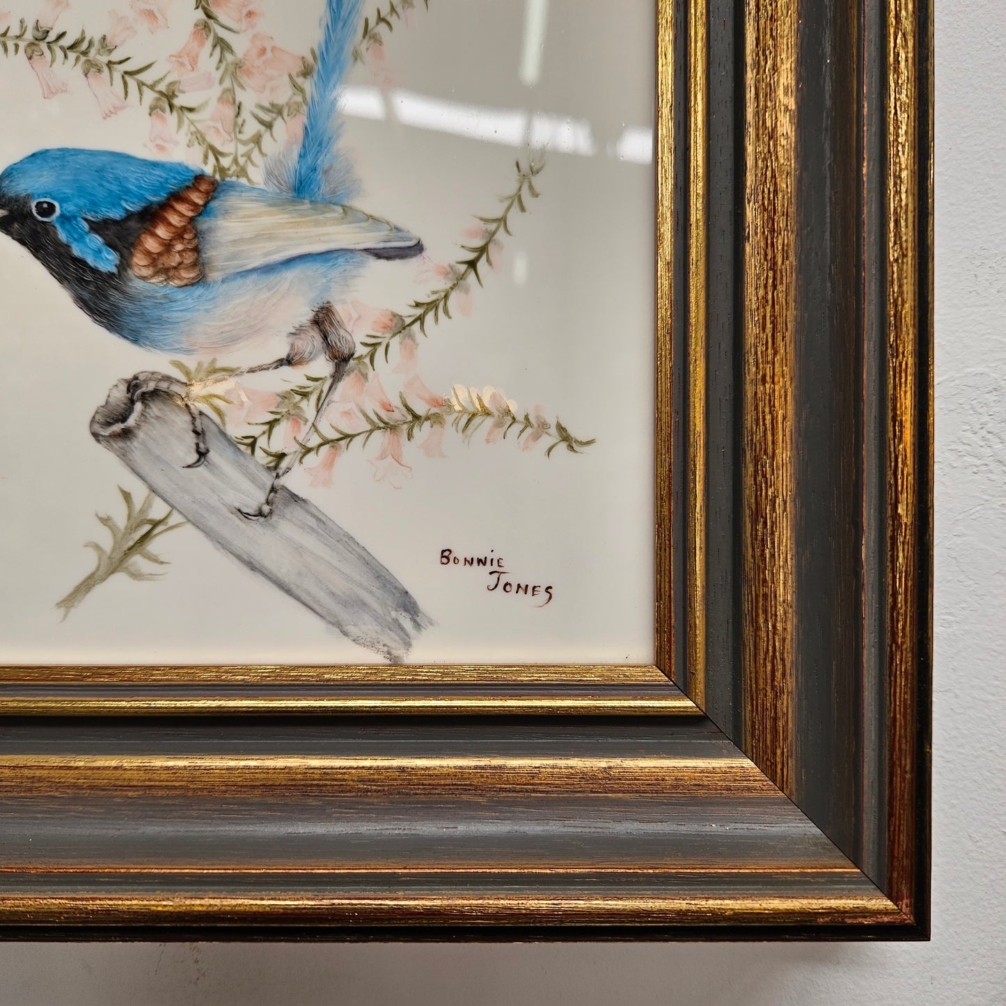 Bonnie Jones Signed Painted Tile Framed