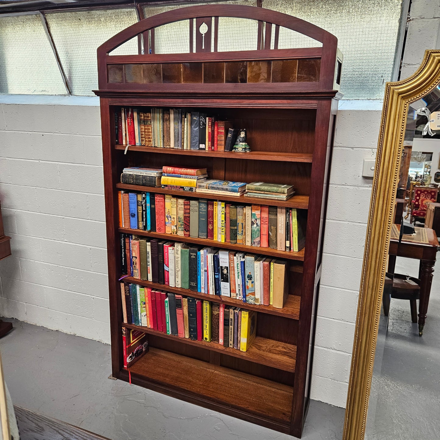Unique Pair of Walnut Arts and Crafts Free-Standing Bookcases