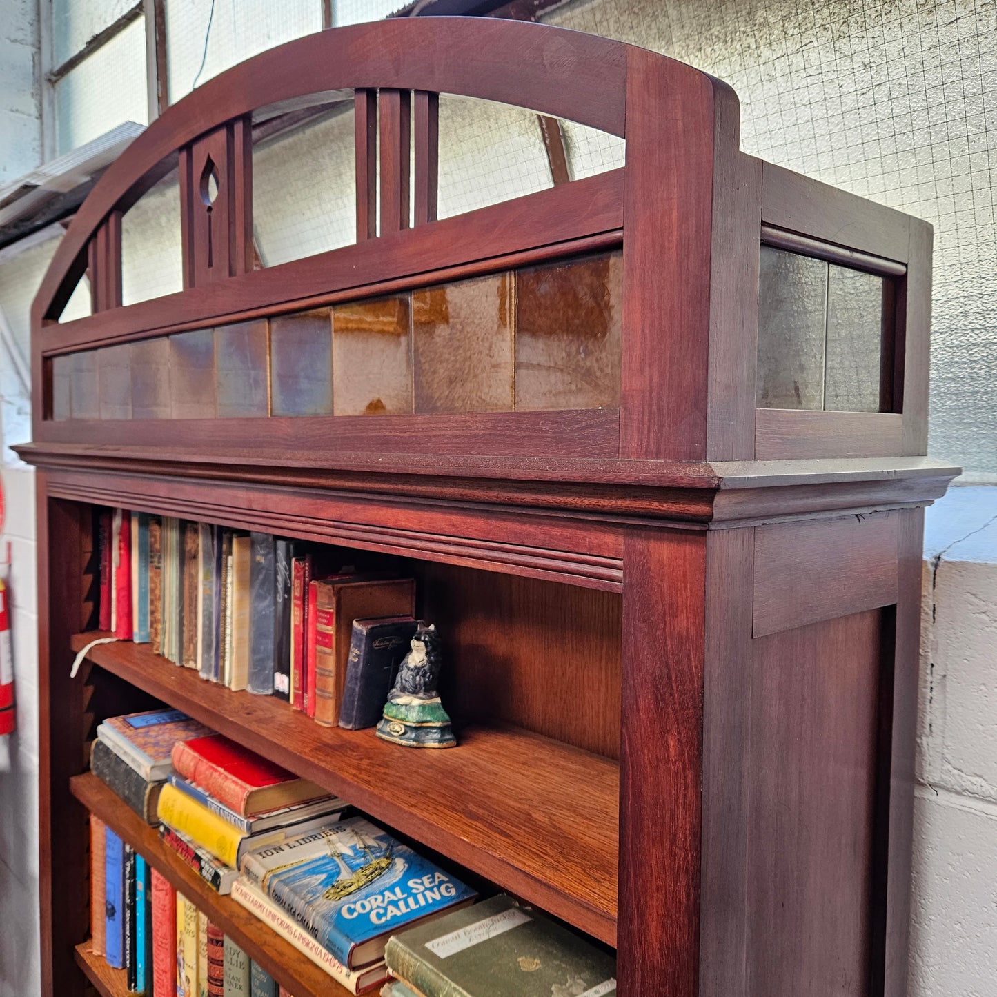 Unique Pair of Walnut Arts and Crafts Free-Standing Bookcases