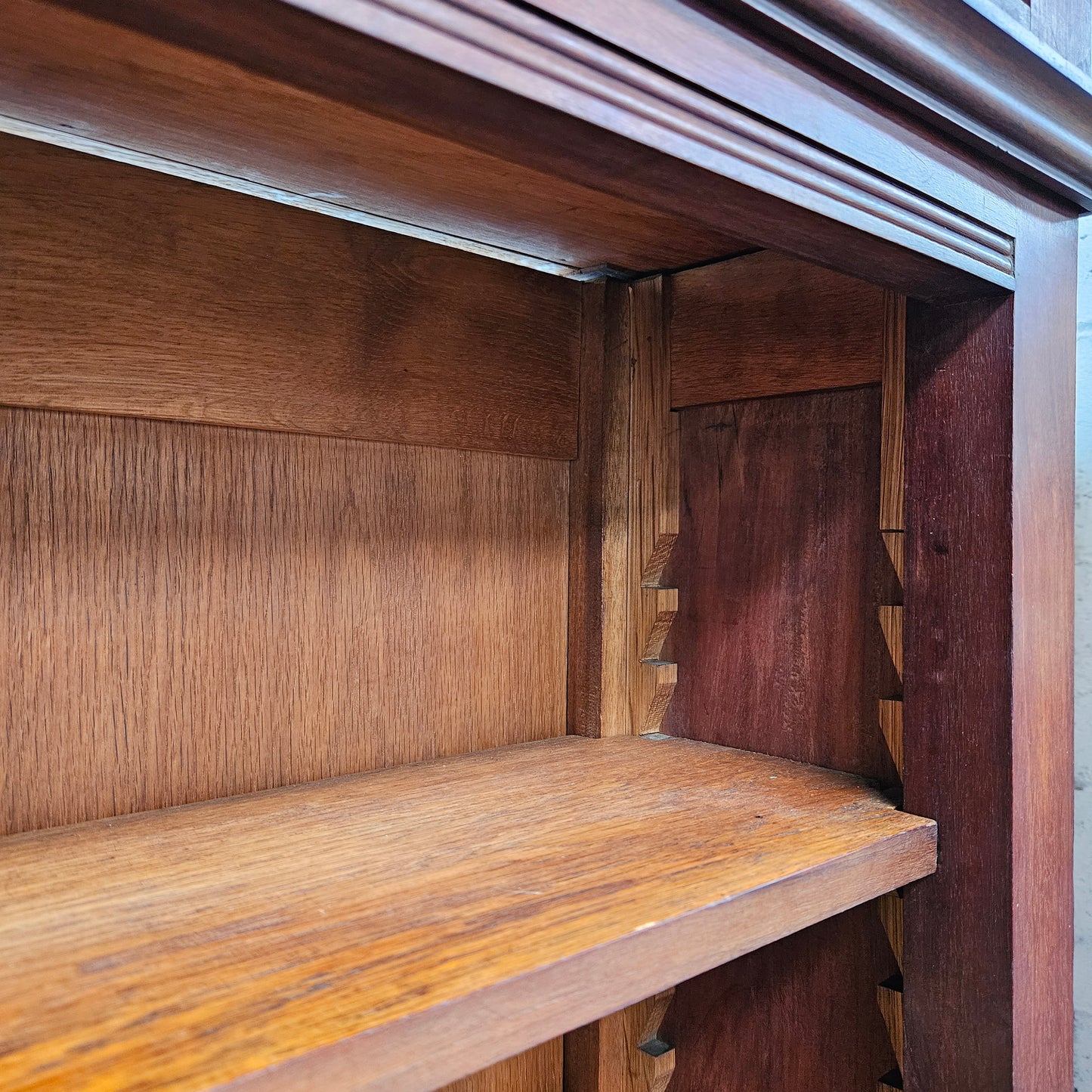 Unique Pair of Walnut Arts and Crafts Free-Standing Bookcases