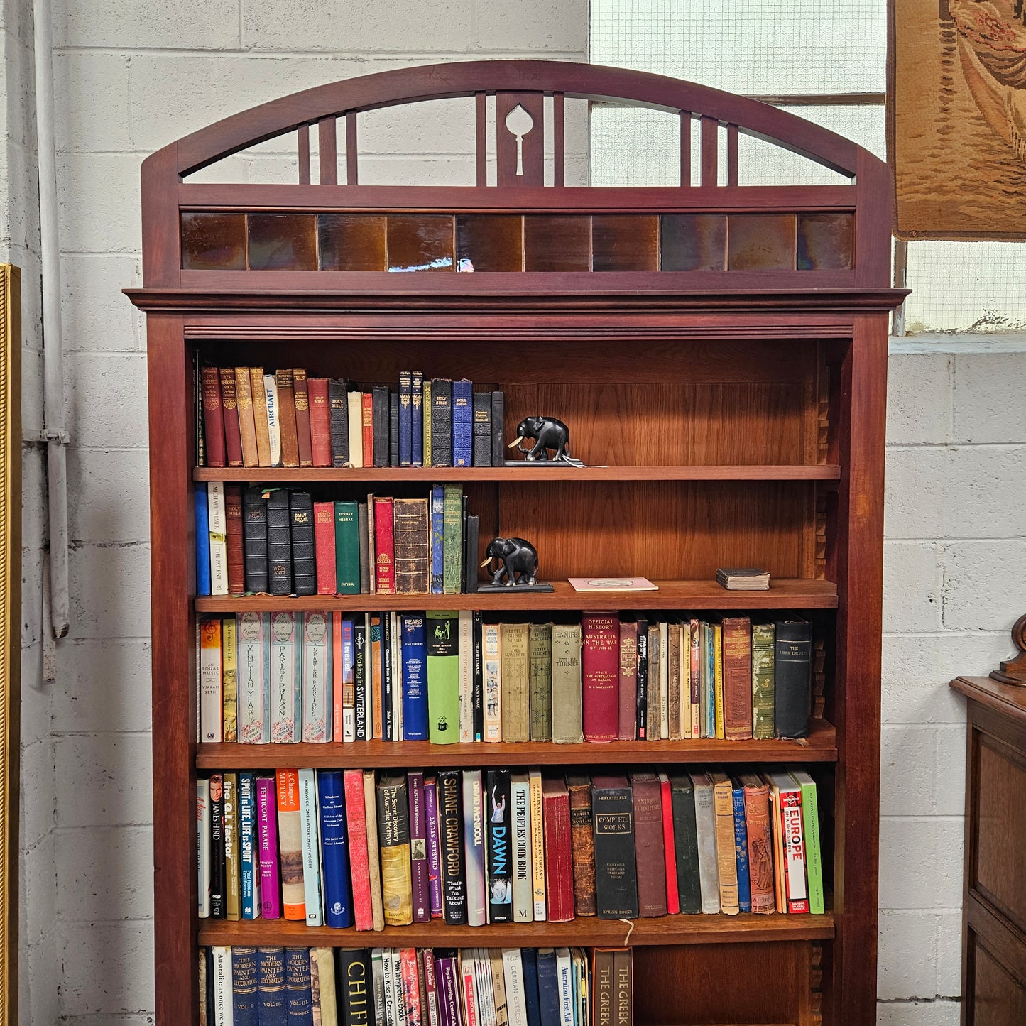 Unique Pair of Walnut Arts and Crafts Free-Standing Bookcases