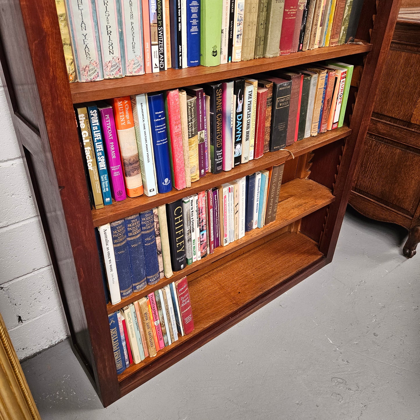 Unique Pair of Walnut Arts and Crafts Free-Standing Bookcases