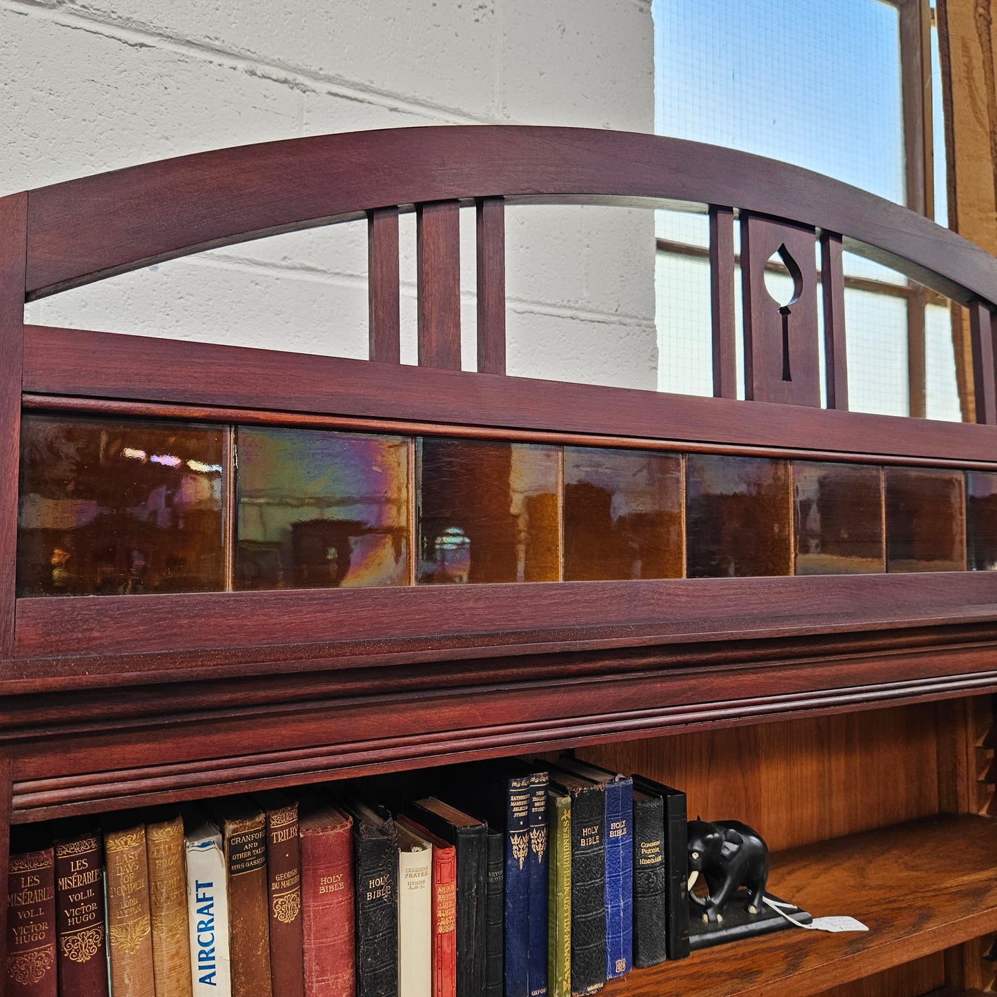 Unique Pair of Walnut Arts and Crafts Free-Standing Bookcases