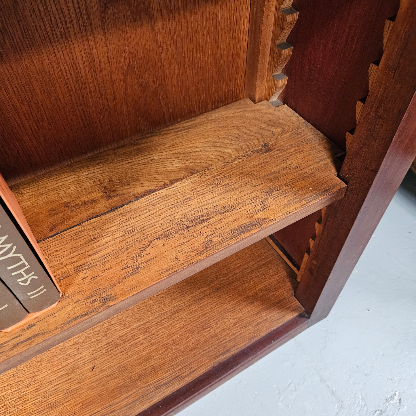 Unique Pair of Walnut Arts and Crafts Free-Standing Bookcases