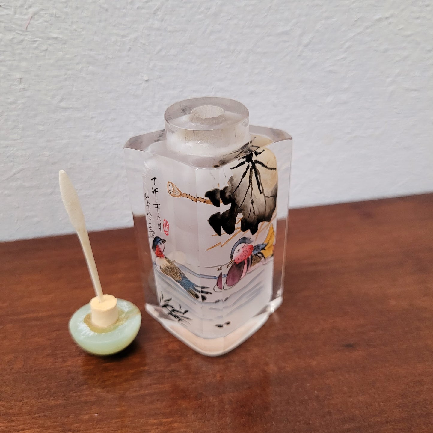 Reverse Chinese Hand Painted Glass Snuff Bottle