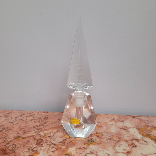 Art Deco Pagoda Cut Crystal Perfume Bottle