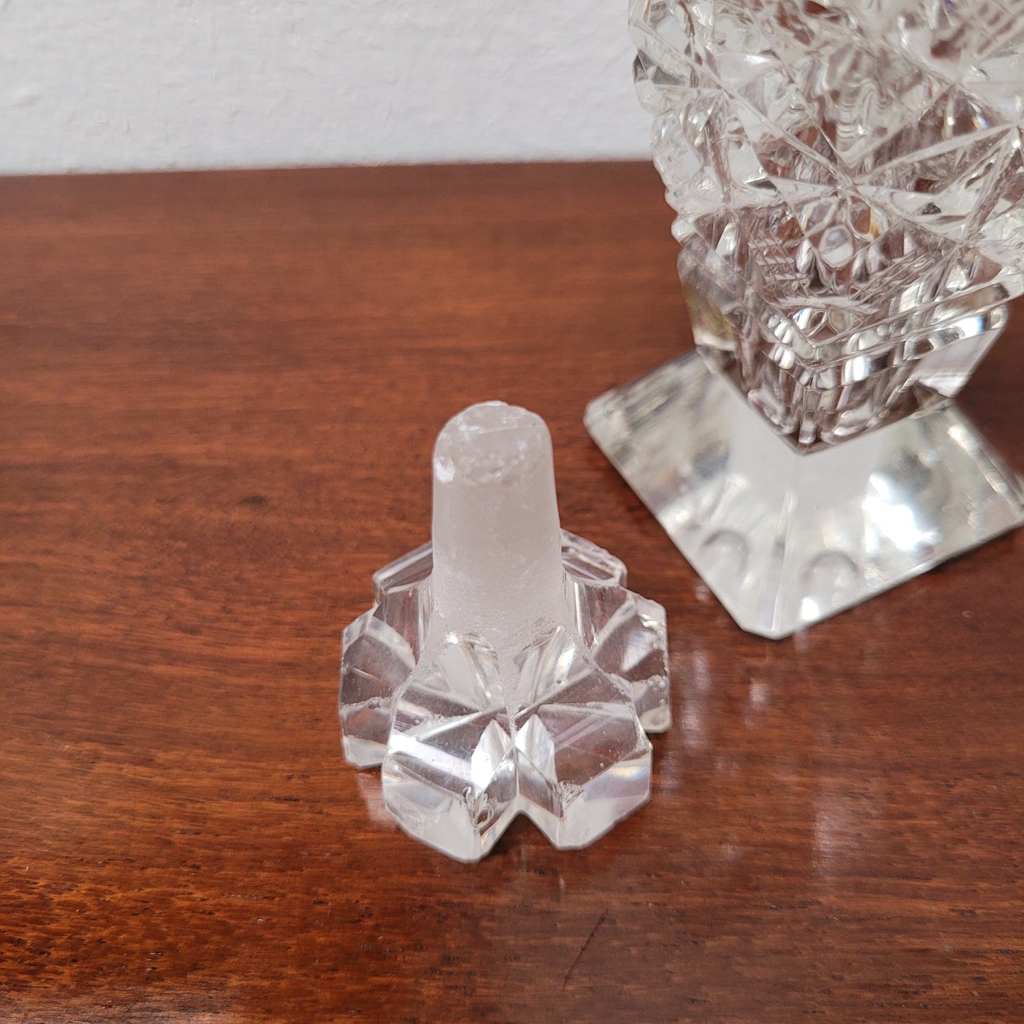 Art Deco London Silver & Cut Crystal Scent Bottle