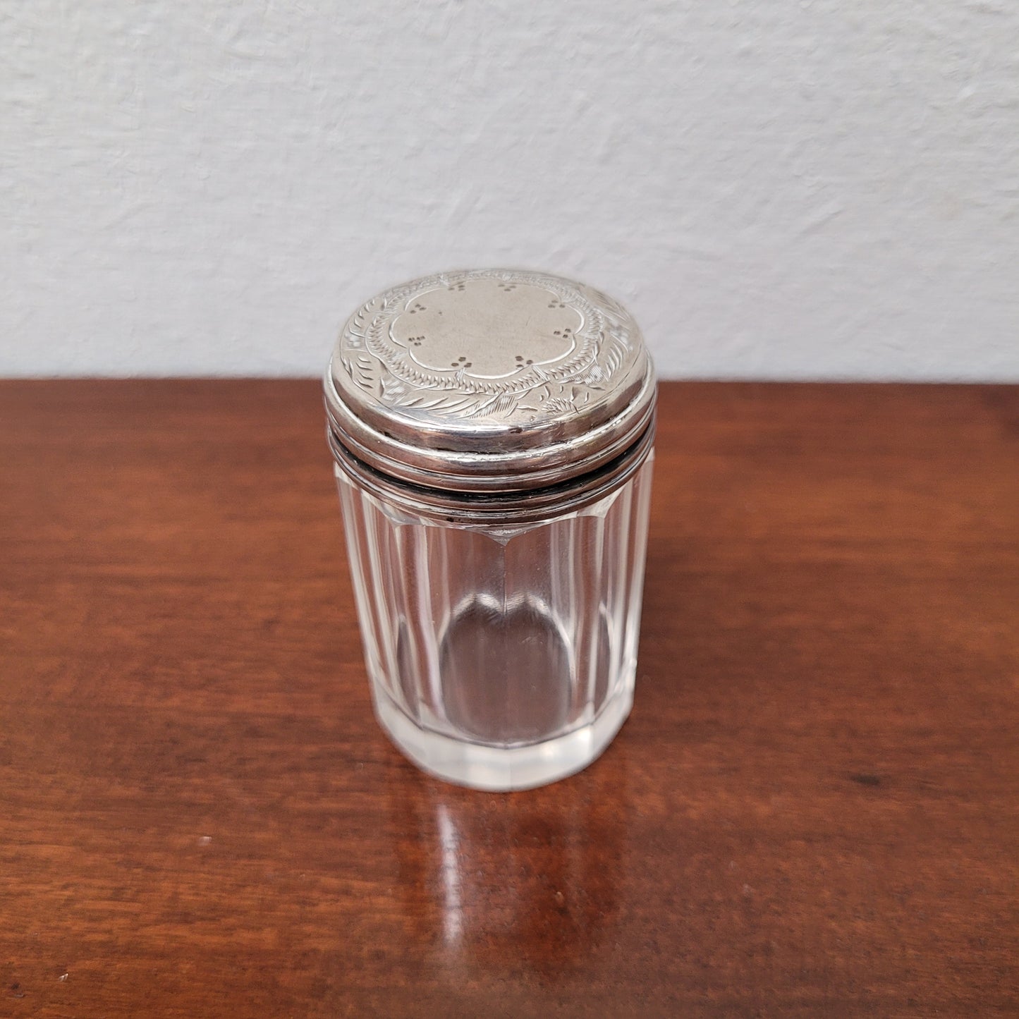 Edwardian Silver Top Glass Container
