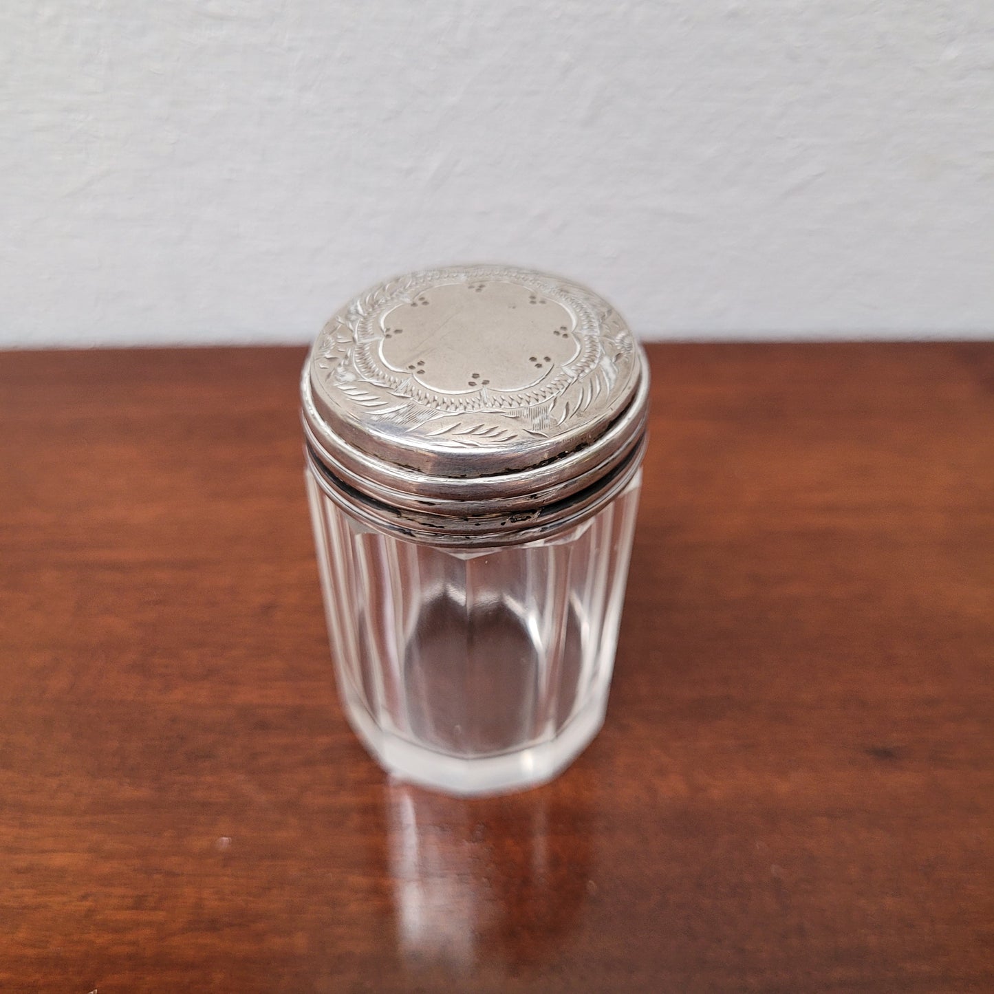 Edwardian Silver Top Glass Container