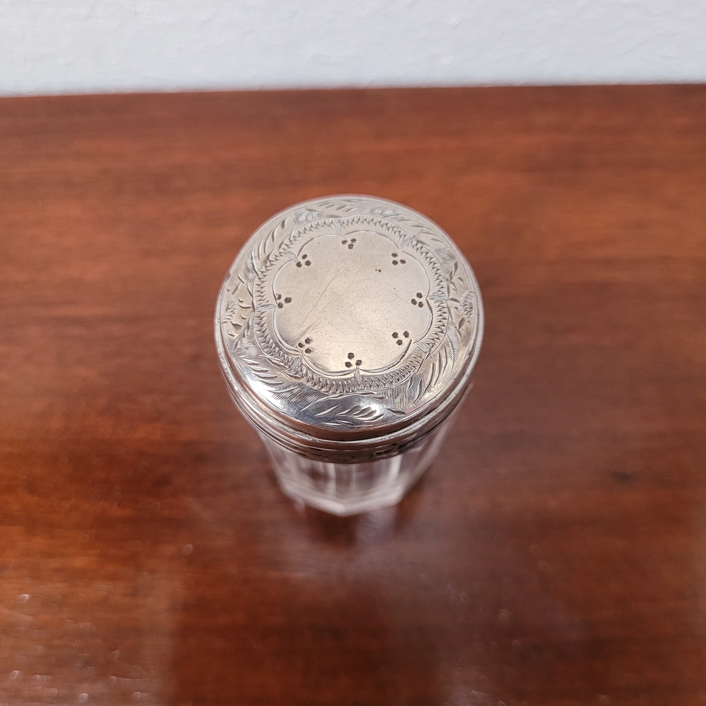 Edwardian Silver Top Glass Container