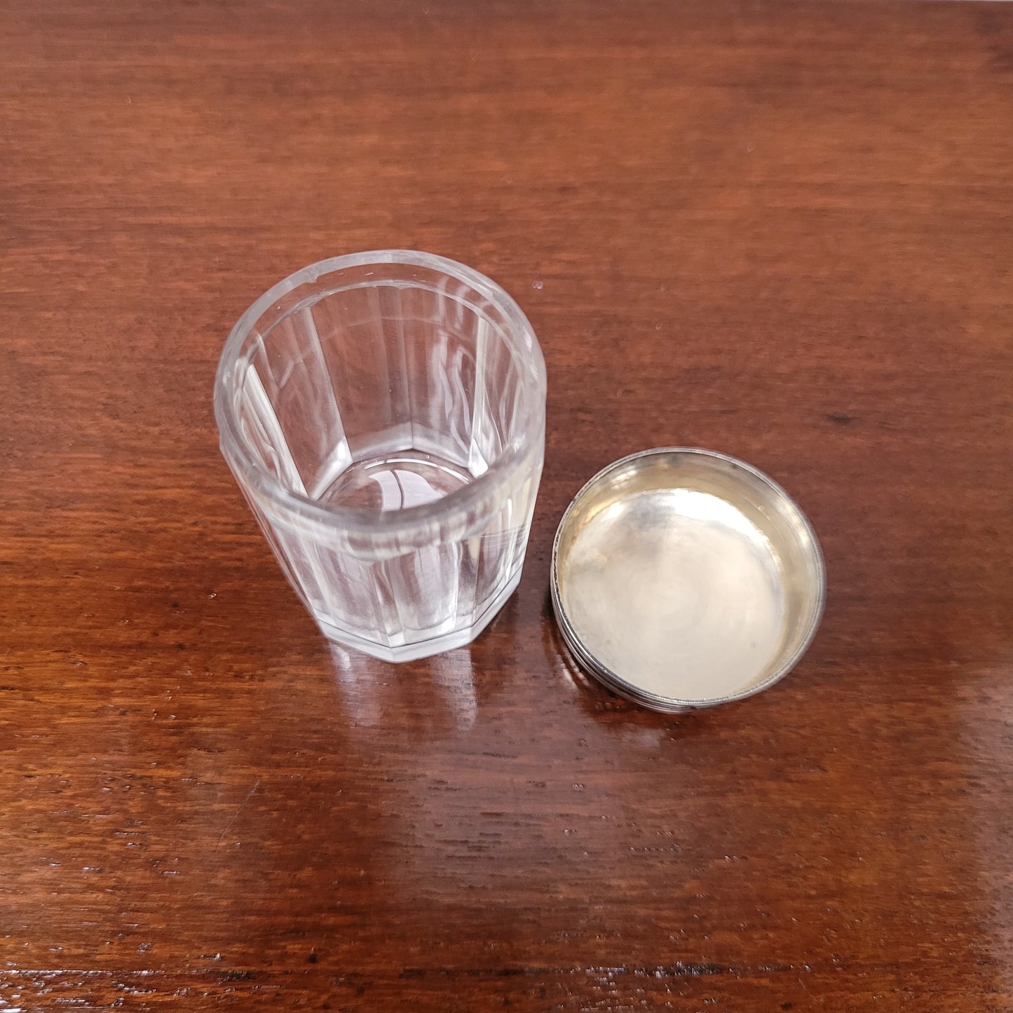 Edwardian Silver Top Glass Container