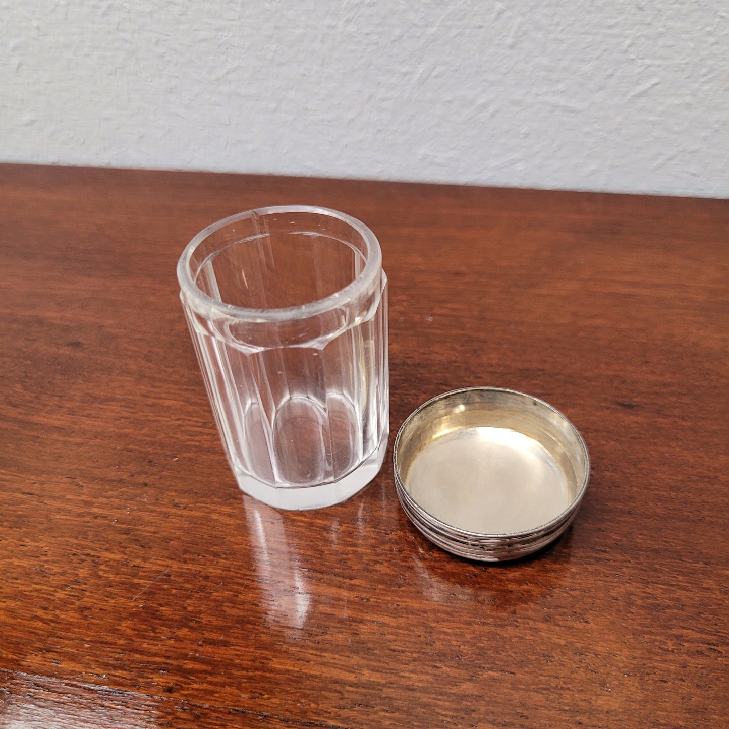 Edwardian Silver Top Glass Container