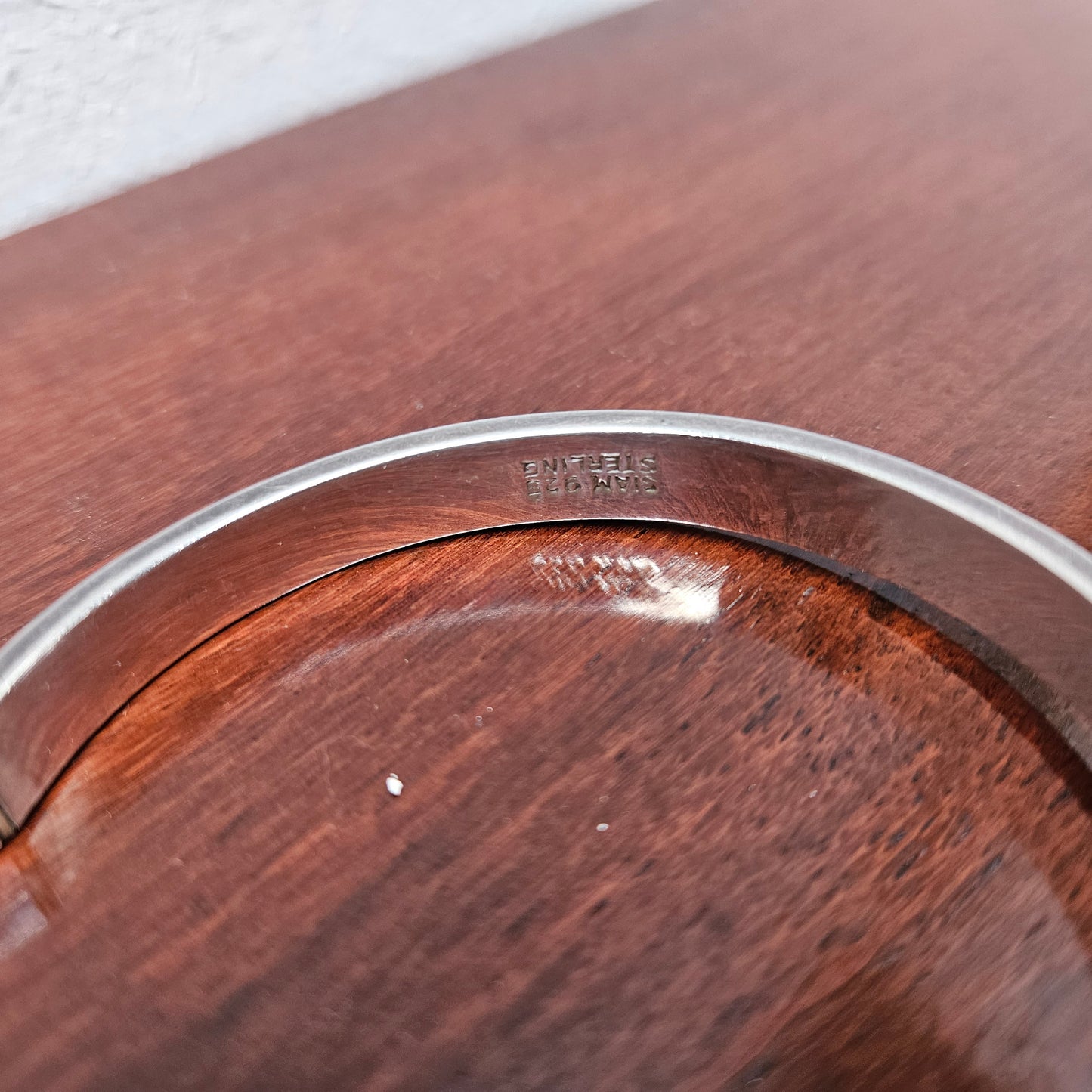 Vintage Sterling Silver Engraved Hinged Bangle