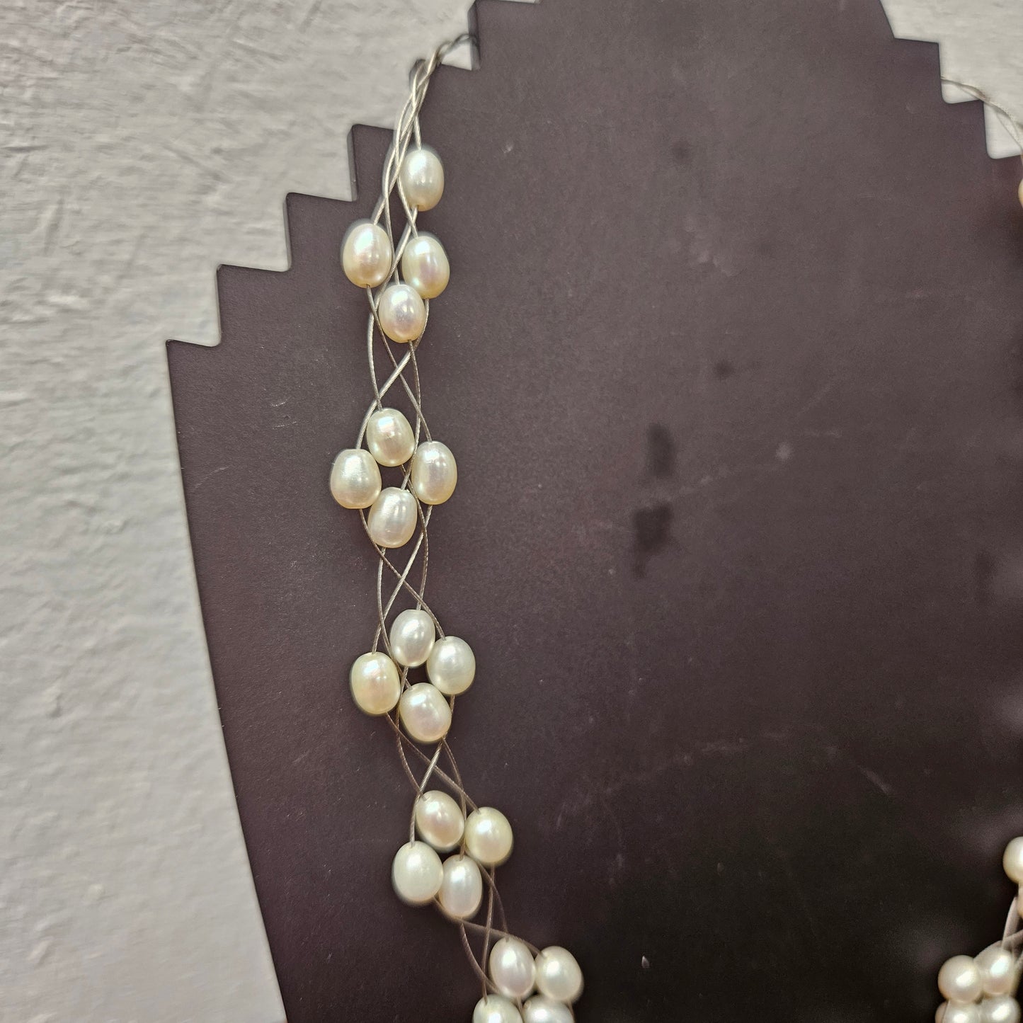 Woven Pearl & Wire Neck Collar