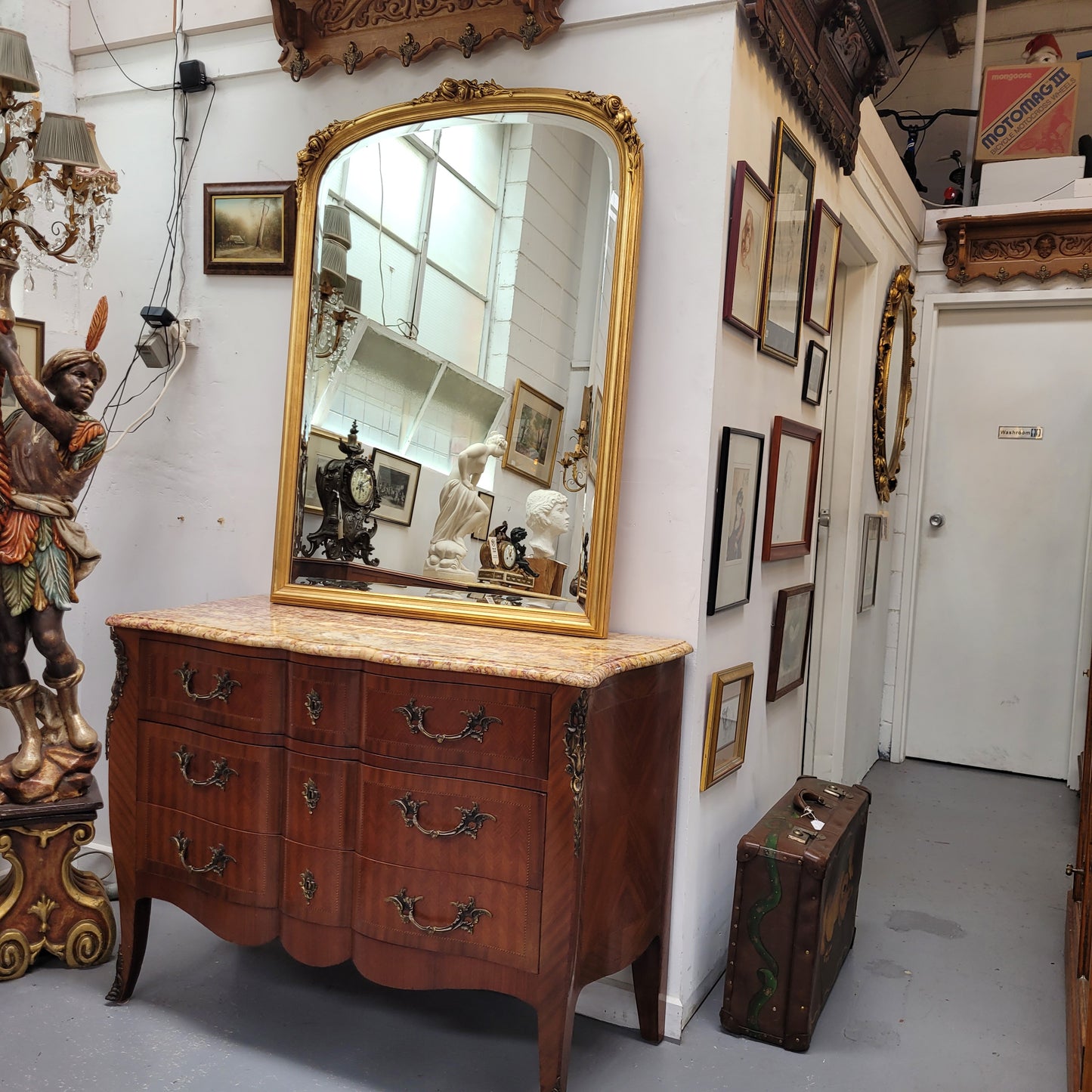 Delightful Large Gilt Mantle Mirror