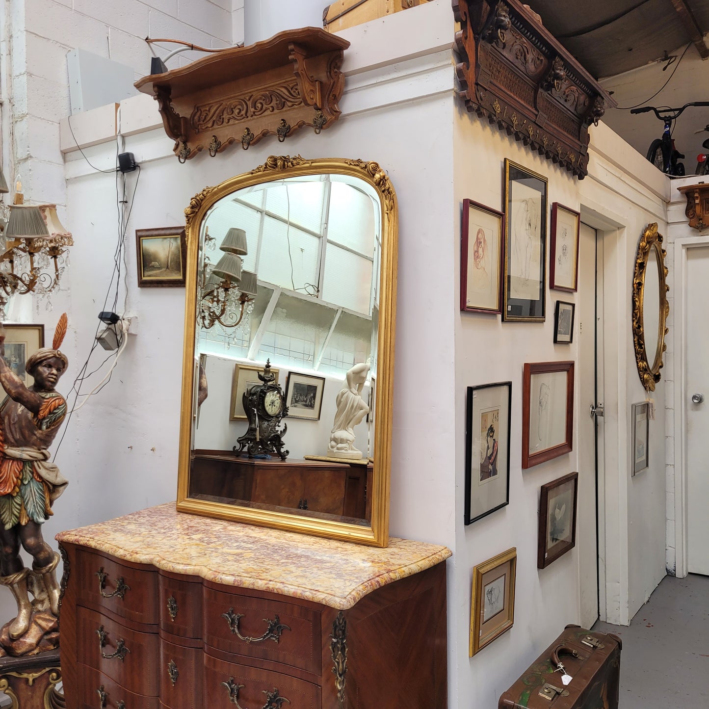 Delightful Large Gilt Mantle Mirror