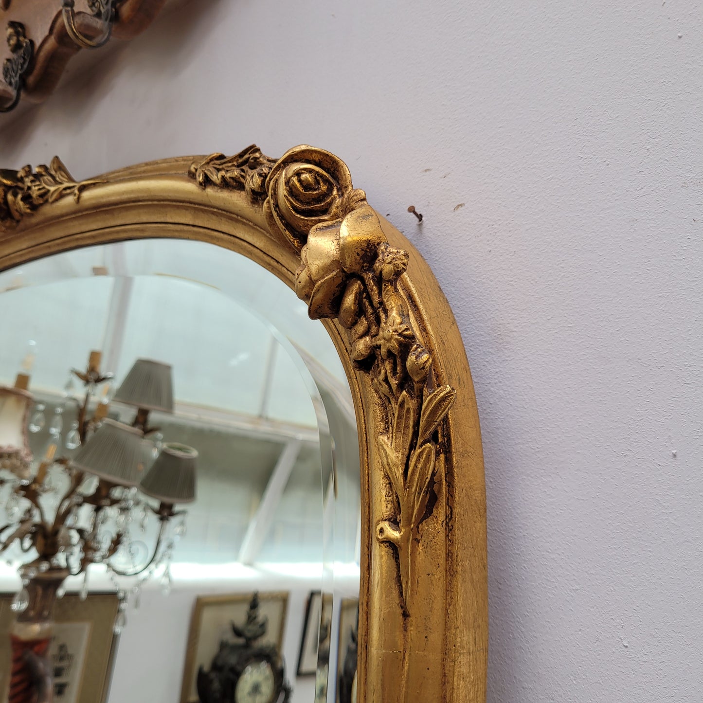 Delightful Large Gilt Mantle Mirror
