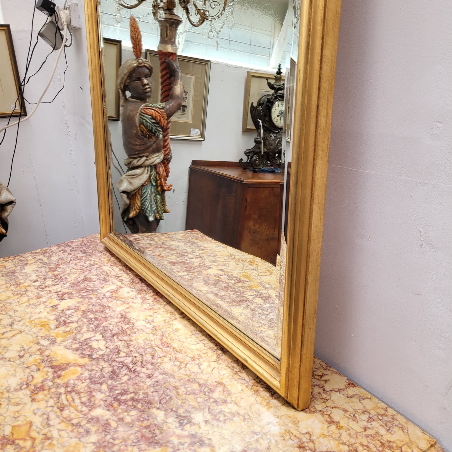 Delightful Large Gilt Mantle Mirror
