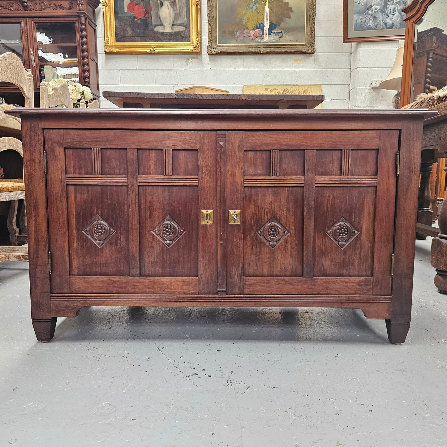 Arts & Crafts French Walnut Cabinet