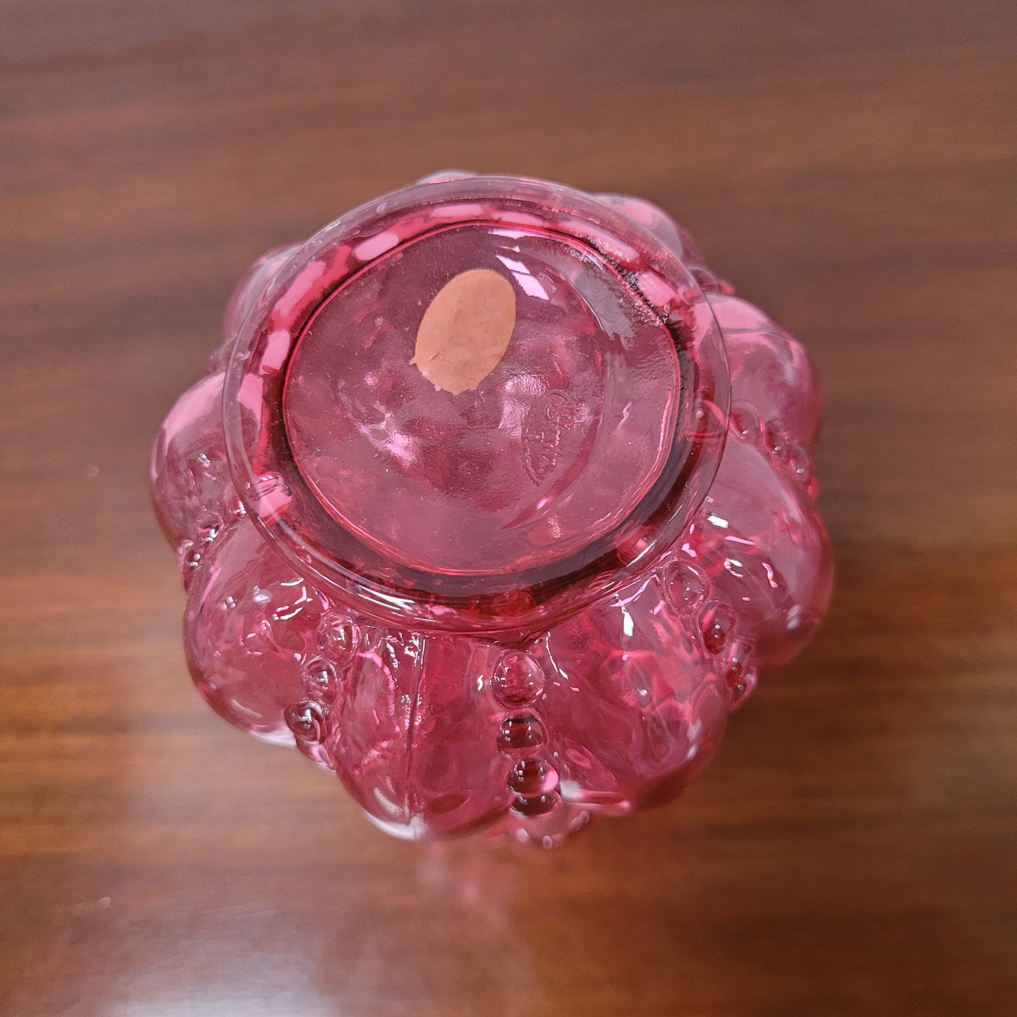 Beautiful Fenton Cranberry Melon Vase