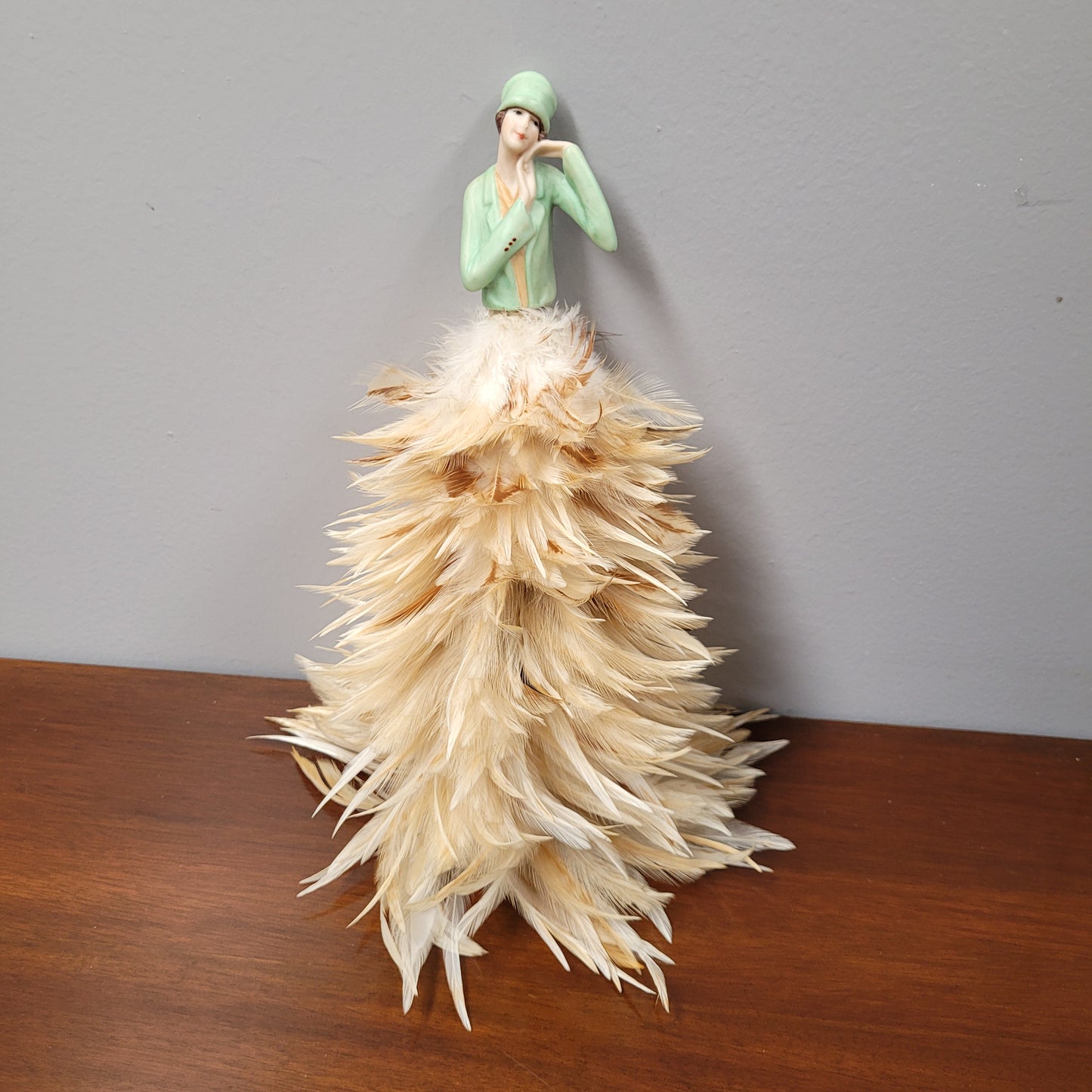 Vintage Half Doll Feather Duster