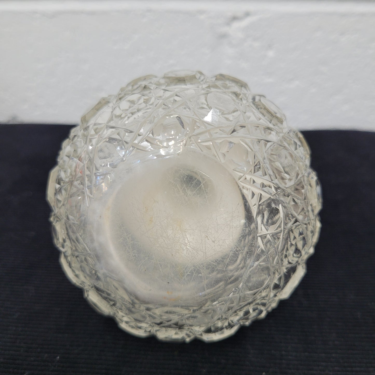 Superb Edwardian Birmingham Silver & Cut Crystal Glass Perfume Bottle