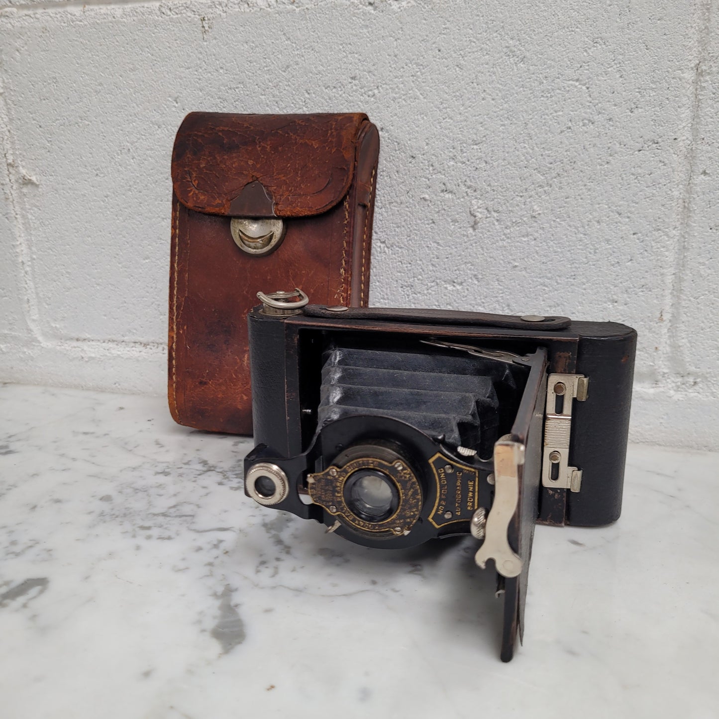 Kodak No 2 Folding Autographic Camera With Leather Case