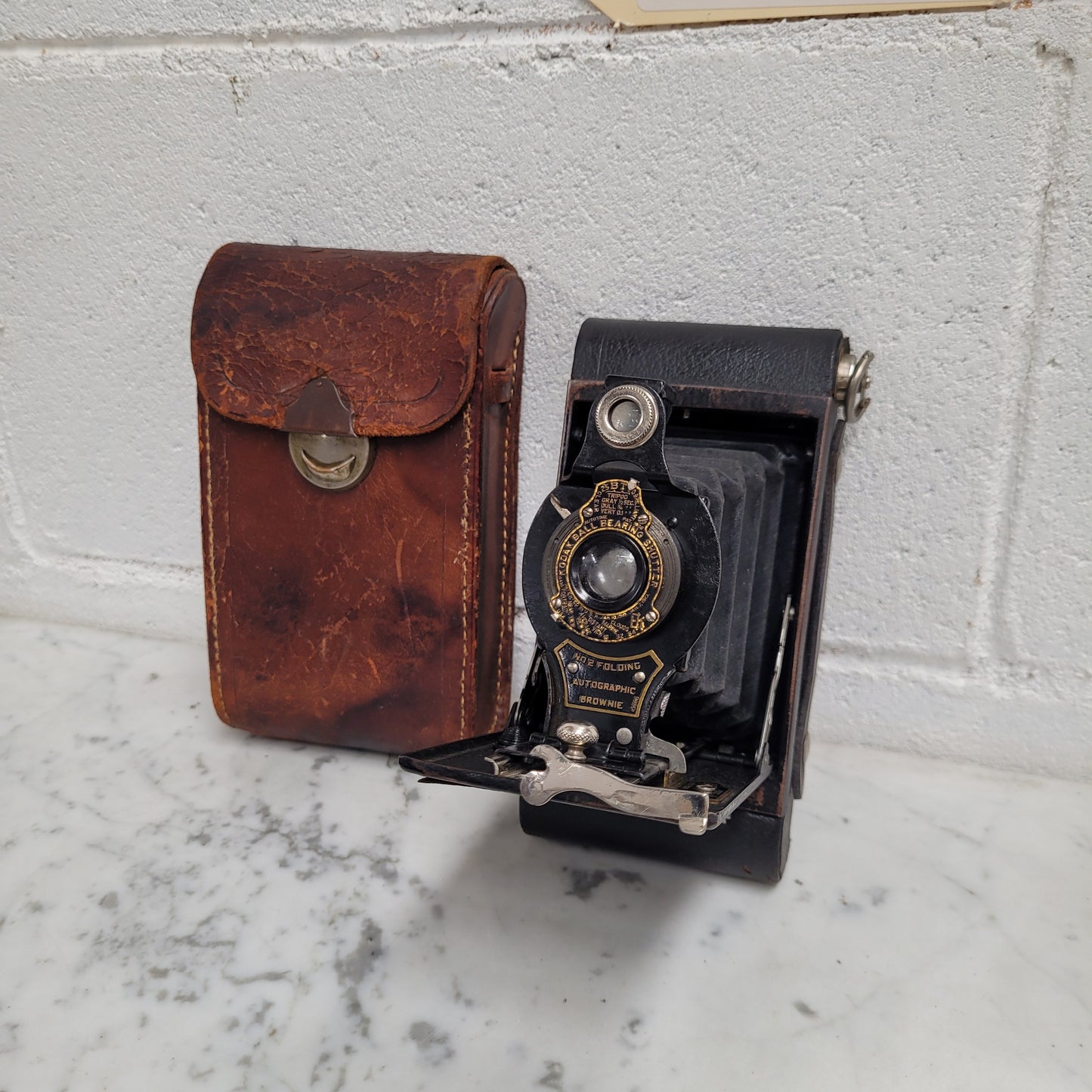 Kodak No 2 Folding Autographic Camera With Leather Case