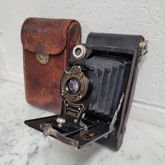 Kodak No 2 Folding Autographic Camera With Leather Case