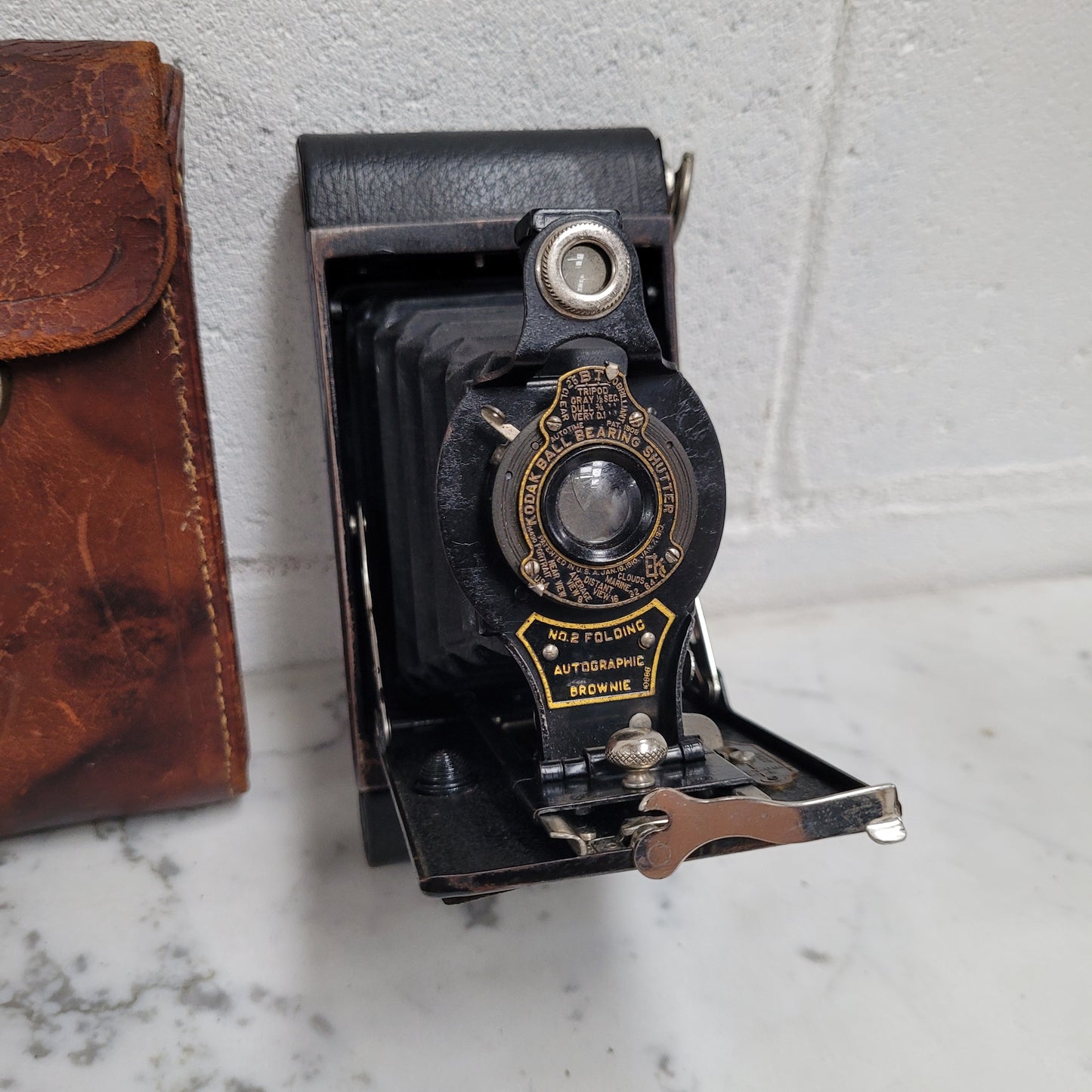 Kodak No 2 Folding Autographic Camera With Leather Case