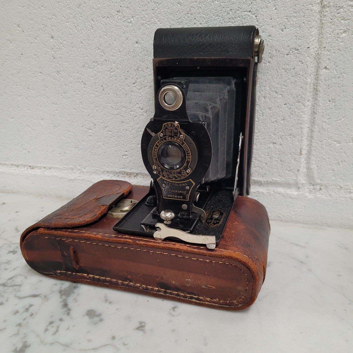 Kodak No 2 Folding Autographic Camera With Leather Case