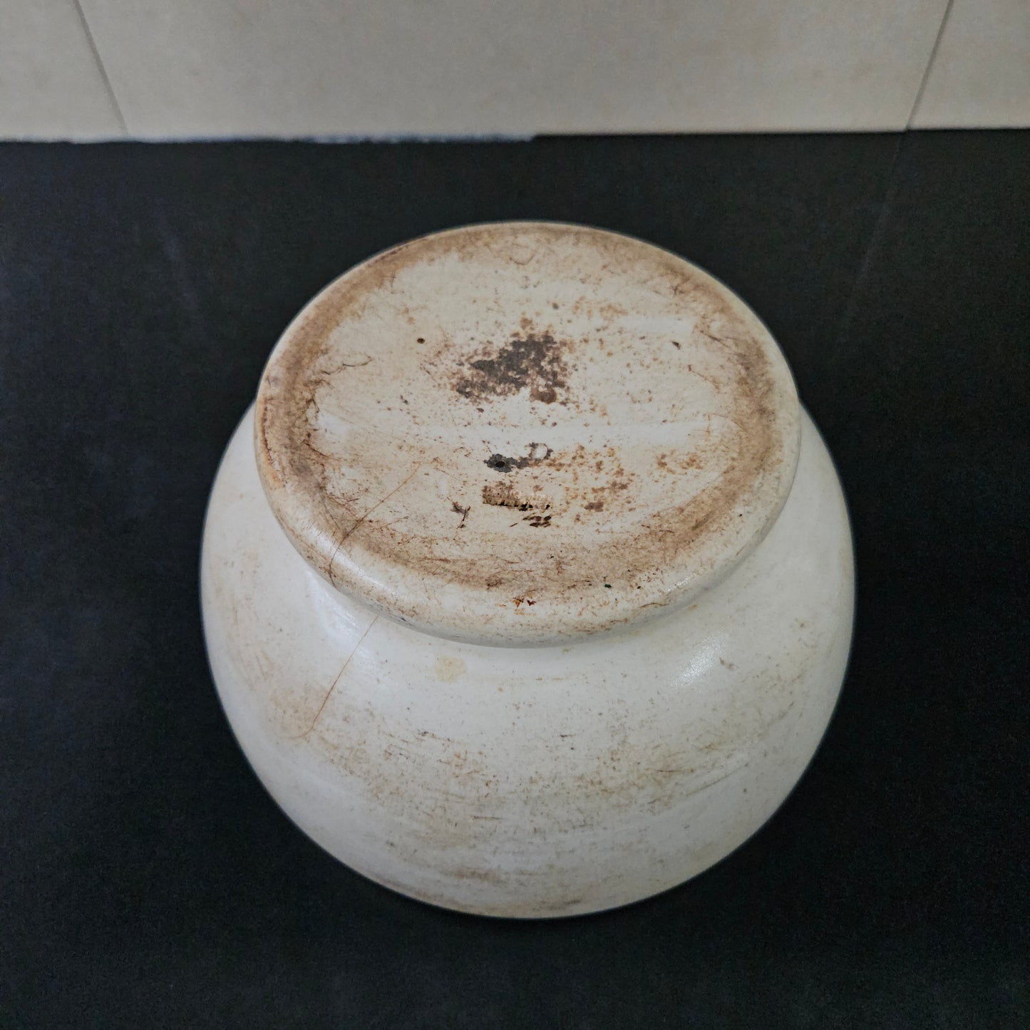 Antique Sheoak/Ceramic Apothecary Mortar and Pestle